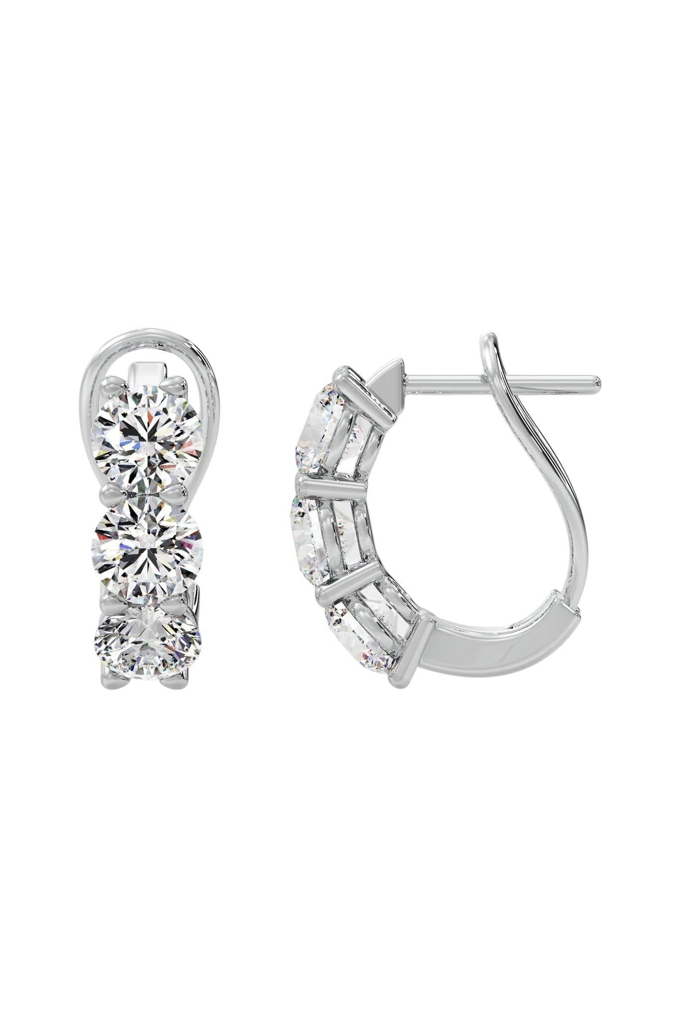 Graduated Diamond Huggie Earrings