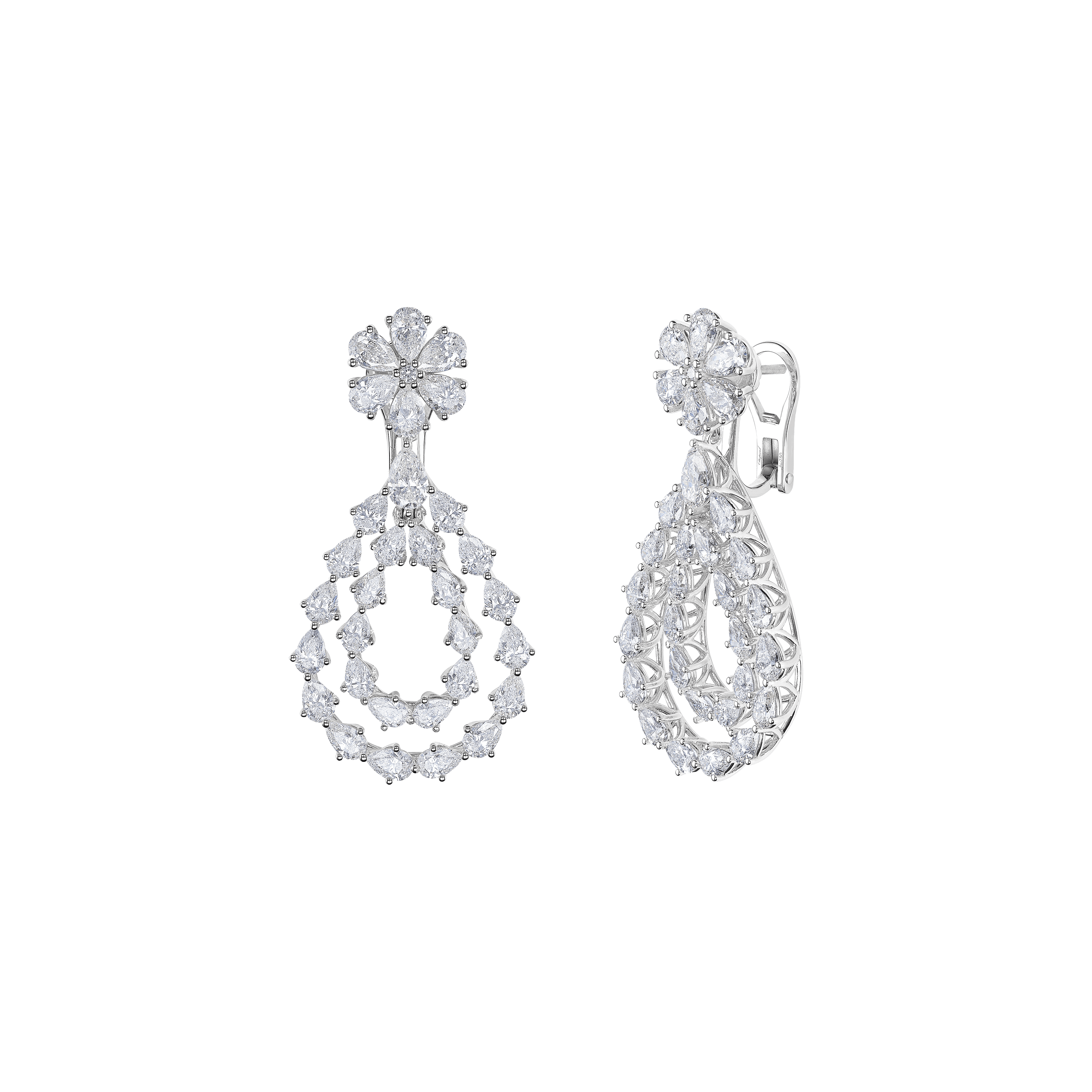 Diamond Cluster Teardrop Earrings