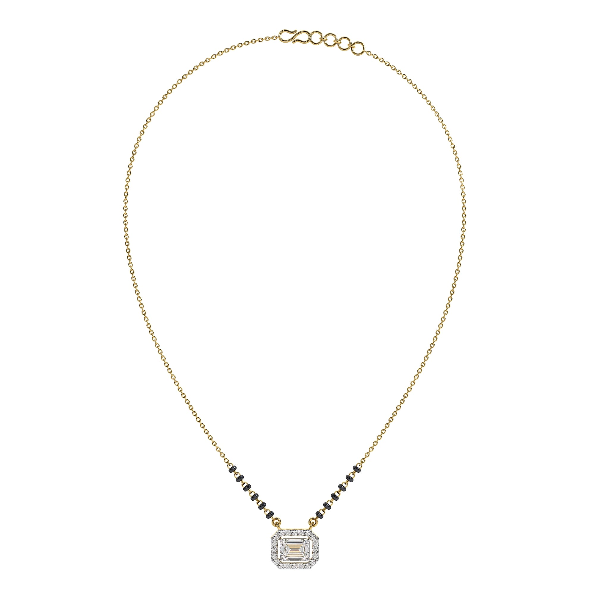 Emerald Cut Lab-Grown Diamond Mangalsutra Chain