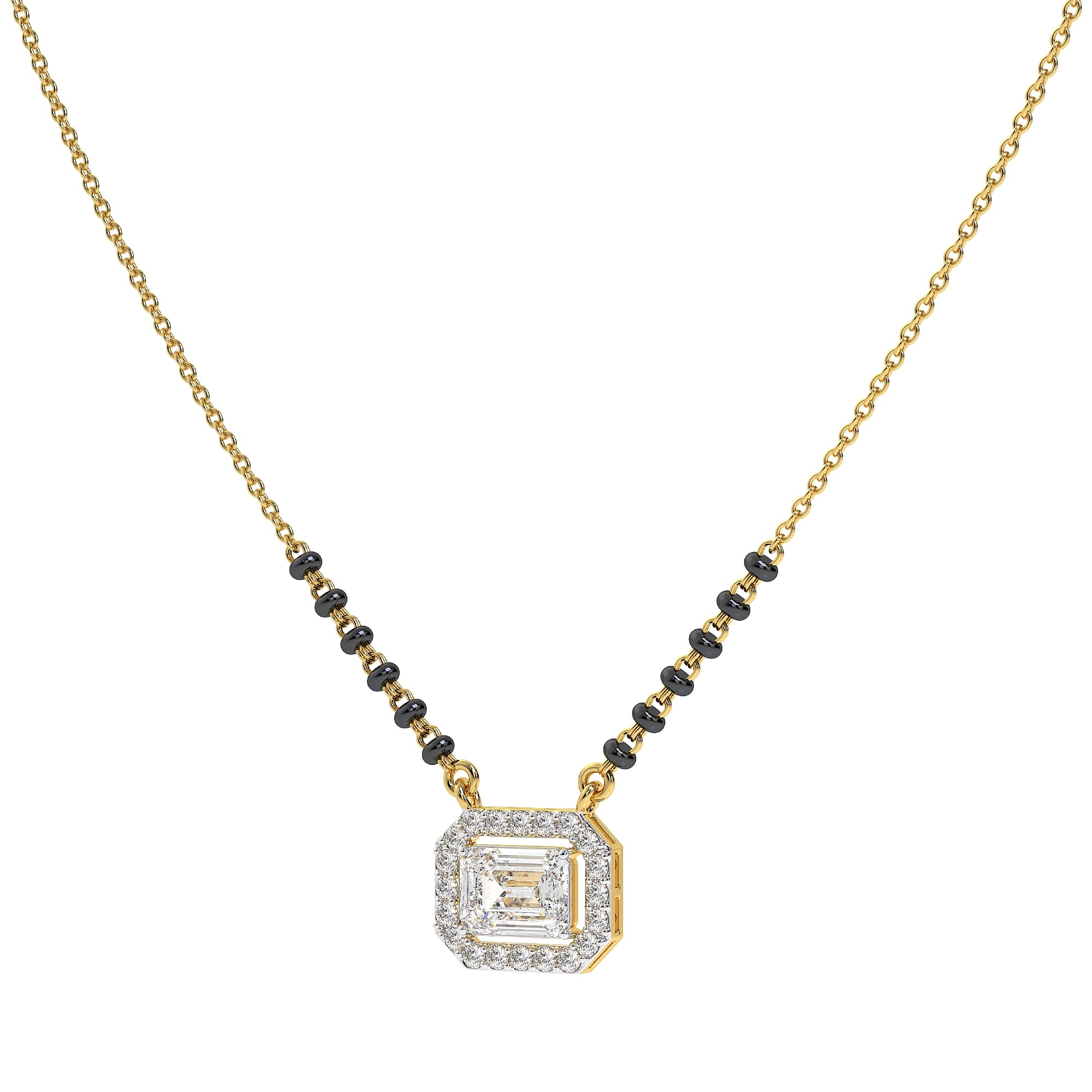 Emerald Cut Lab-Grown Diamond Mangalsutra Chain