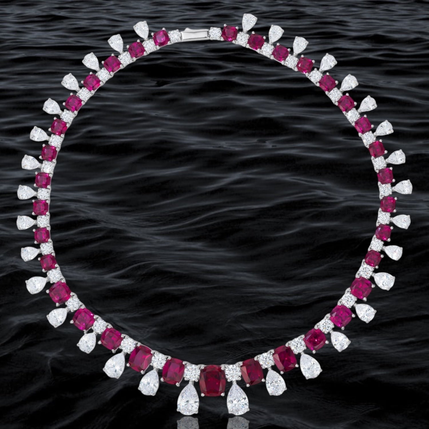 Envy Statement Necklace in Ruby