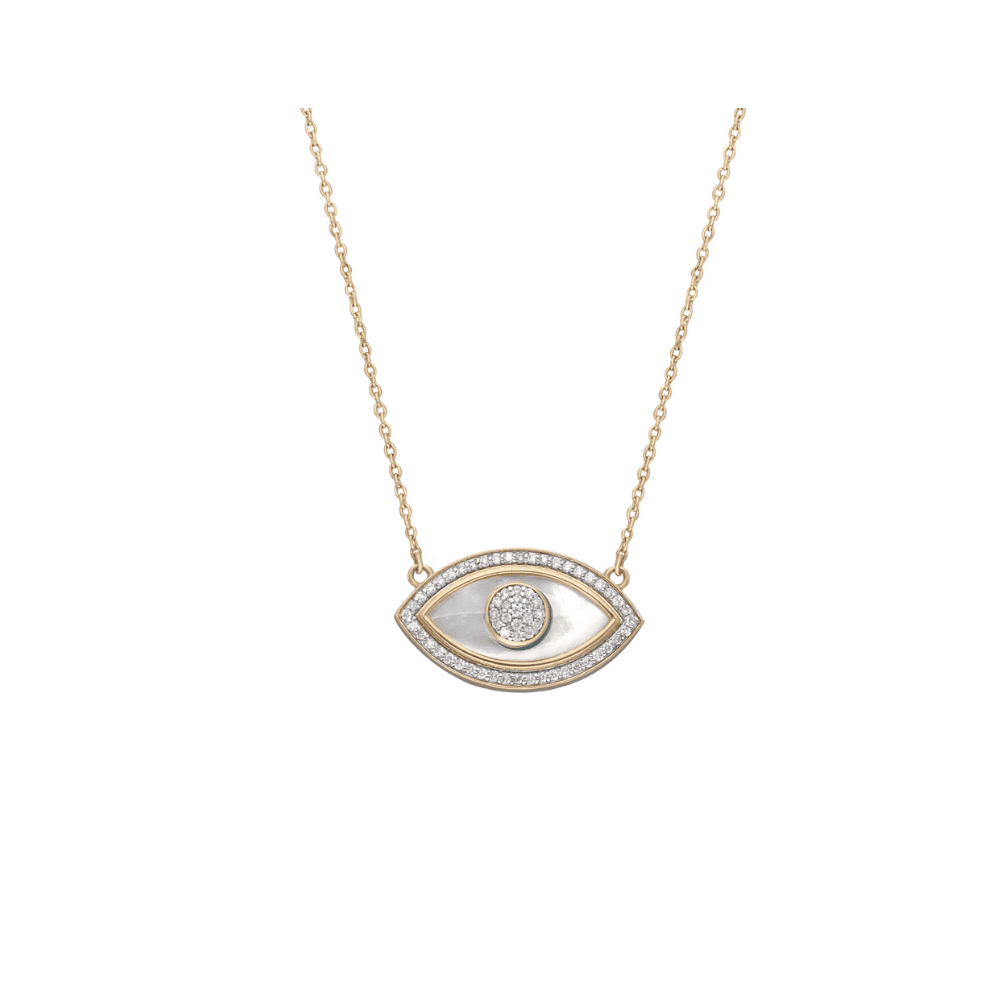Evil Eye Mother of Pearl Pendant - ANJewels