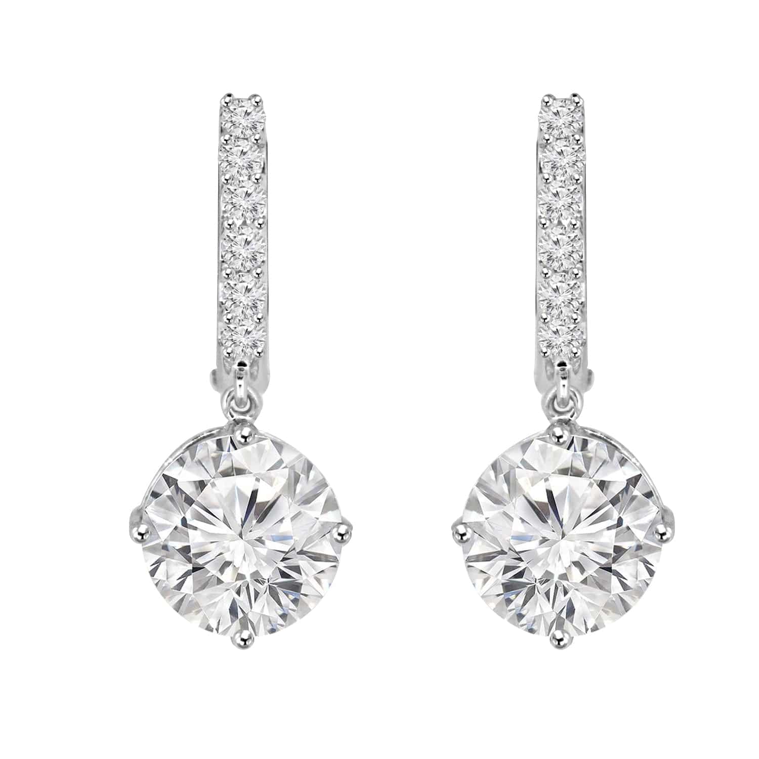Bezel Set Diamond Drop Earrings