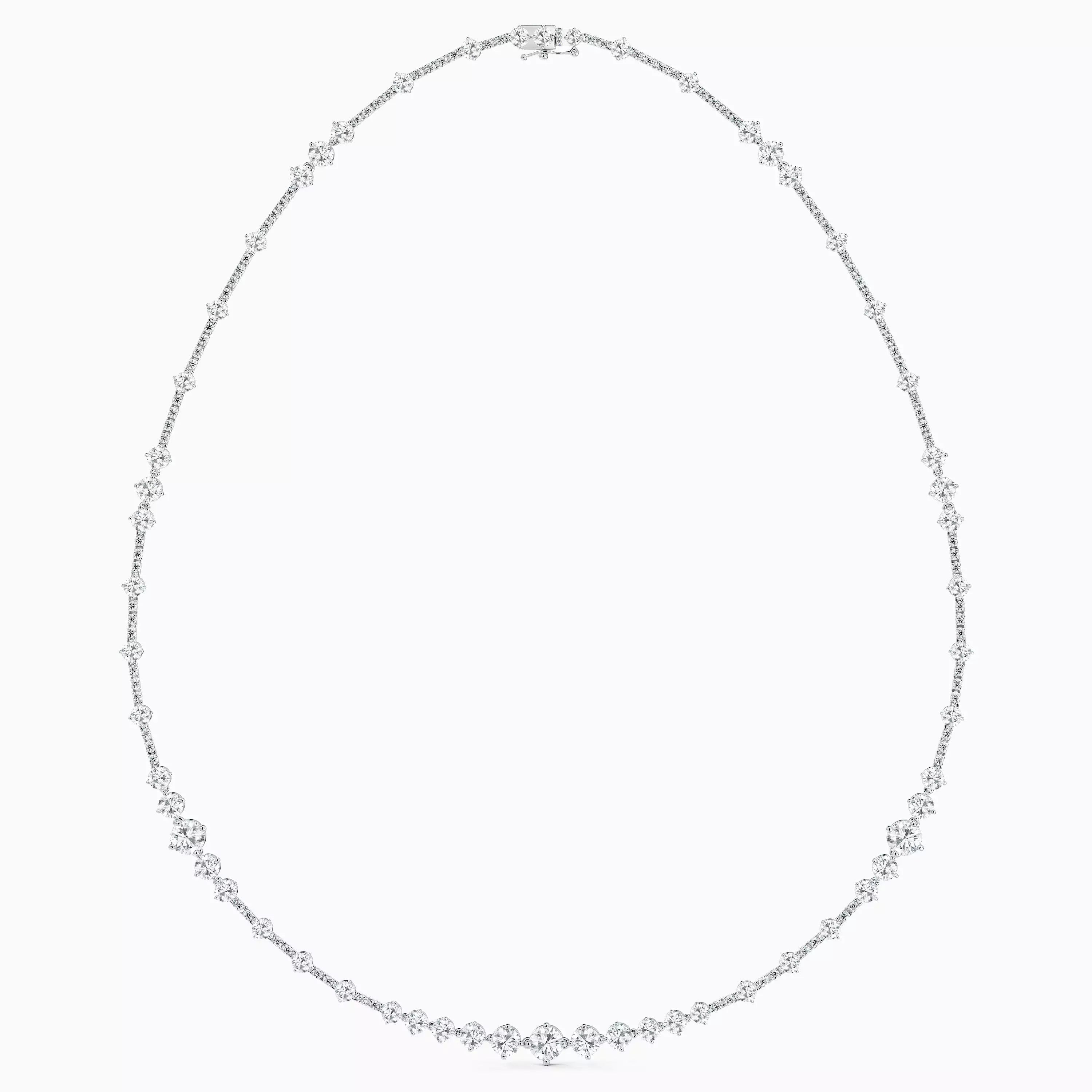 Fancy Shape Diamond Tennis Necklace