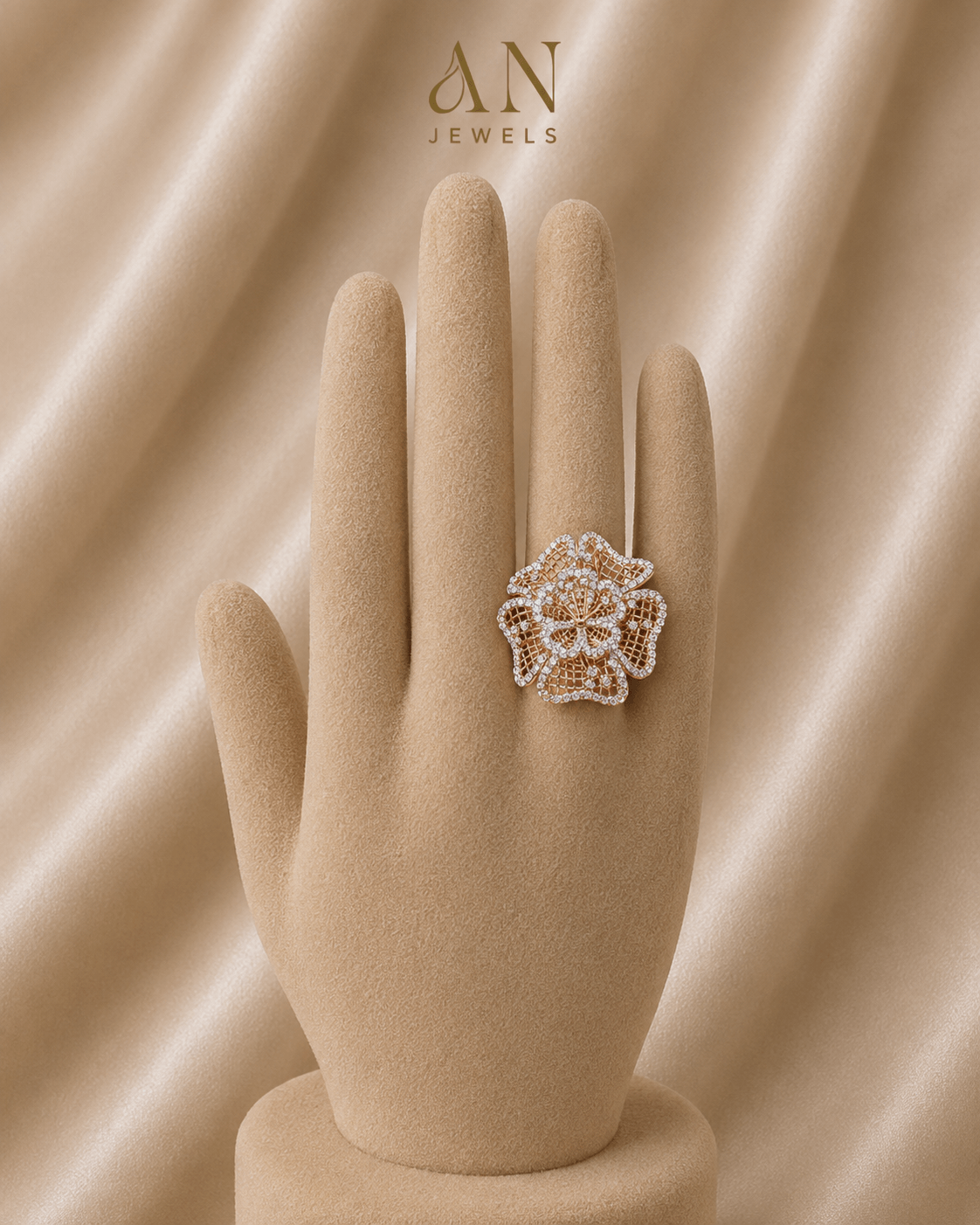 Flower Petal Diamond Ring