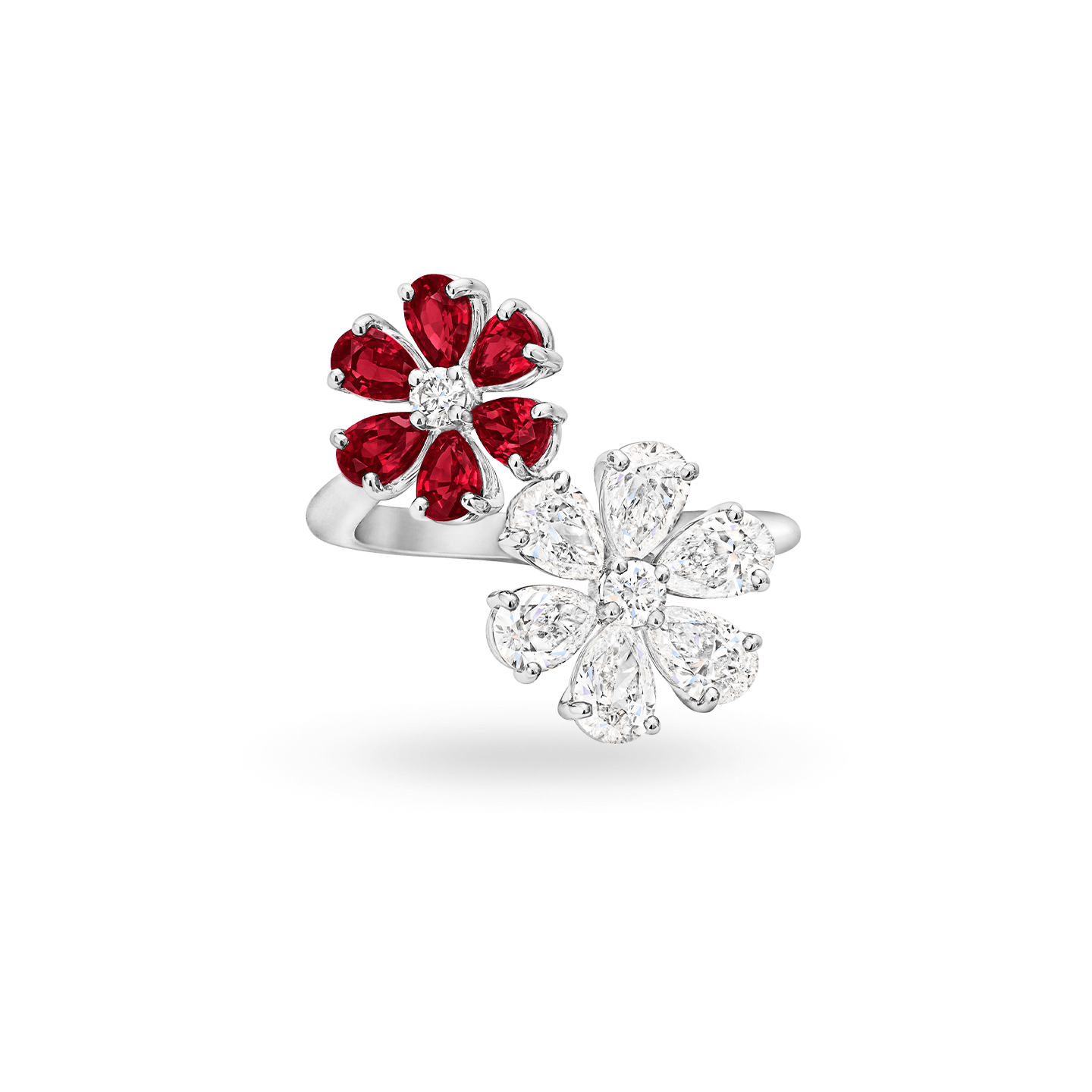 Flower Ruby Diamond Ring - ANJewels