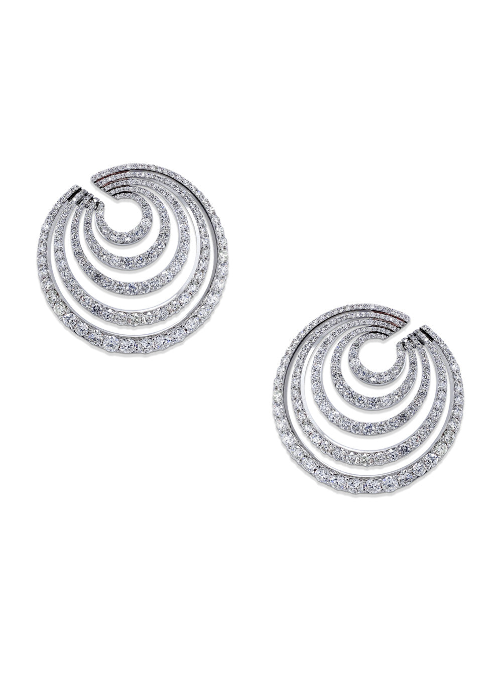 Concentric Circle Pave Earrings