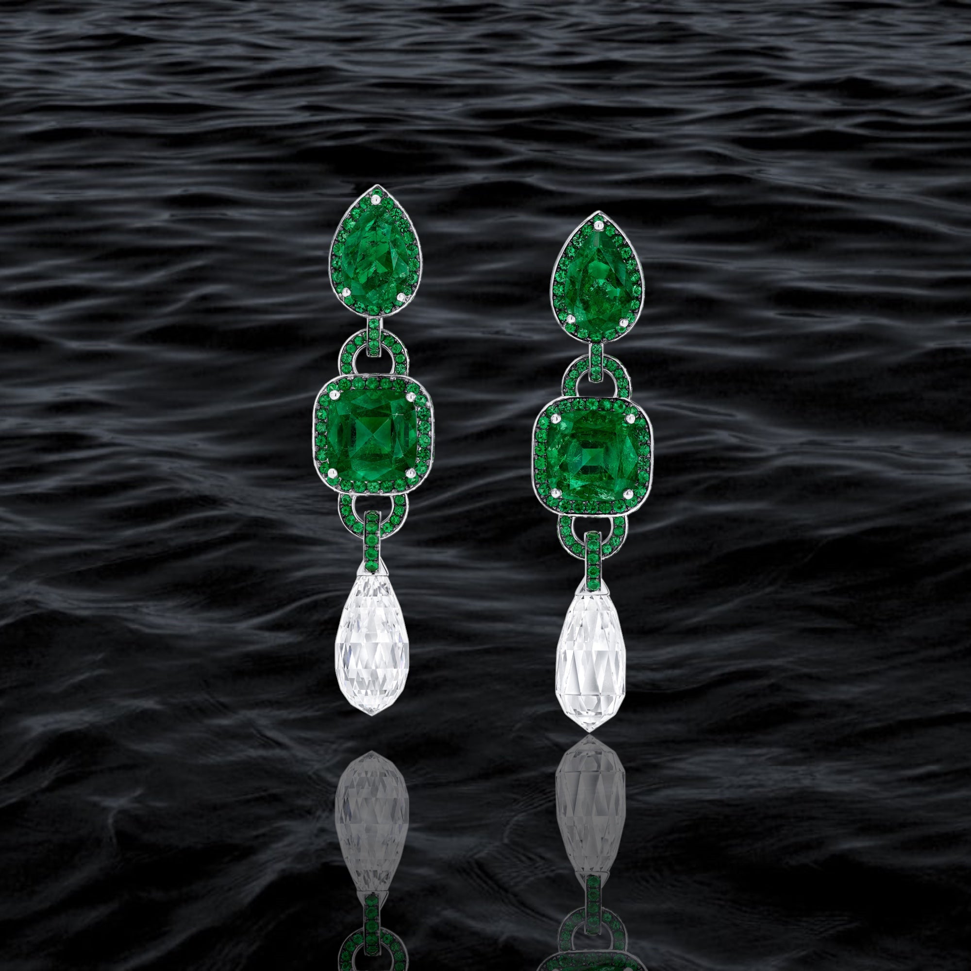 Majestic Emerald Drop Earrings