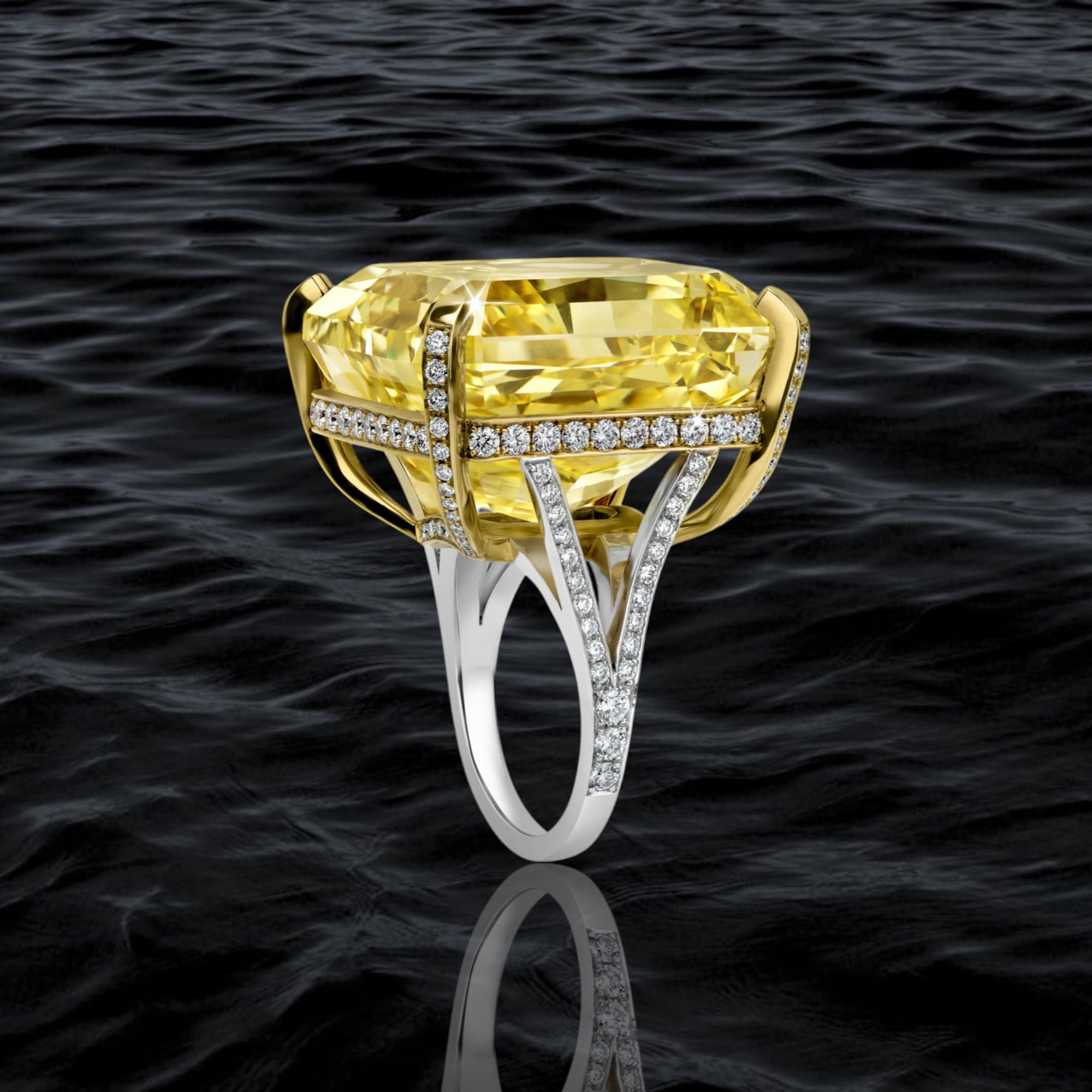 Citrine Blaze Radiant Diamond Ring
