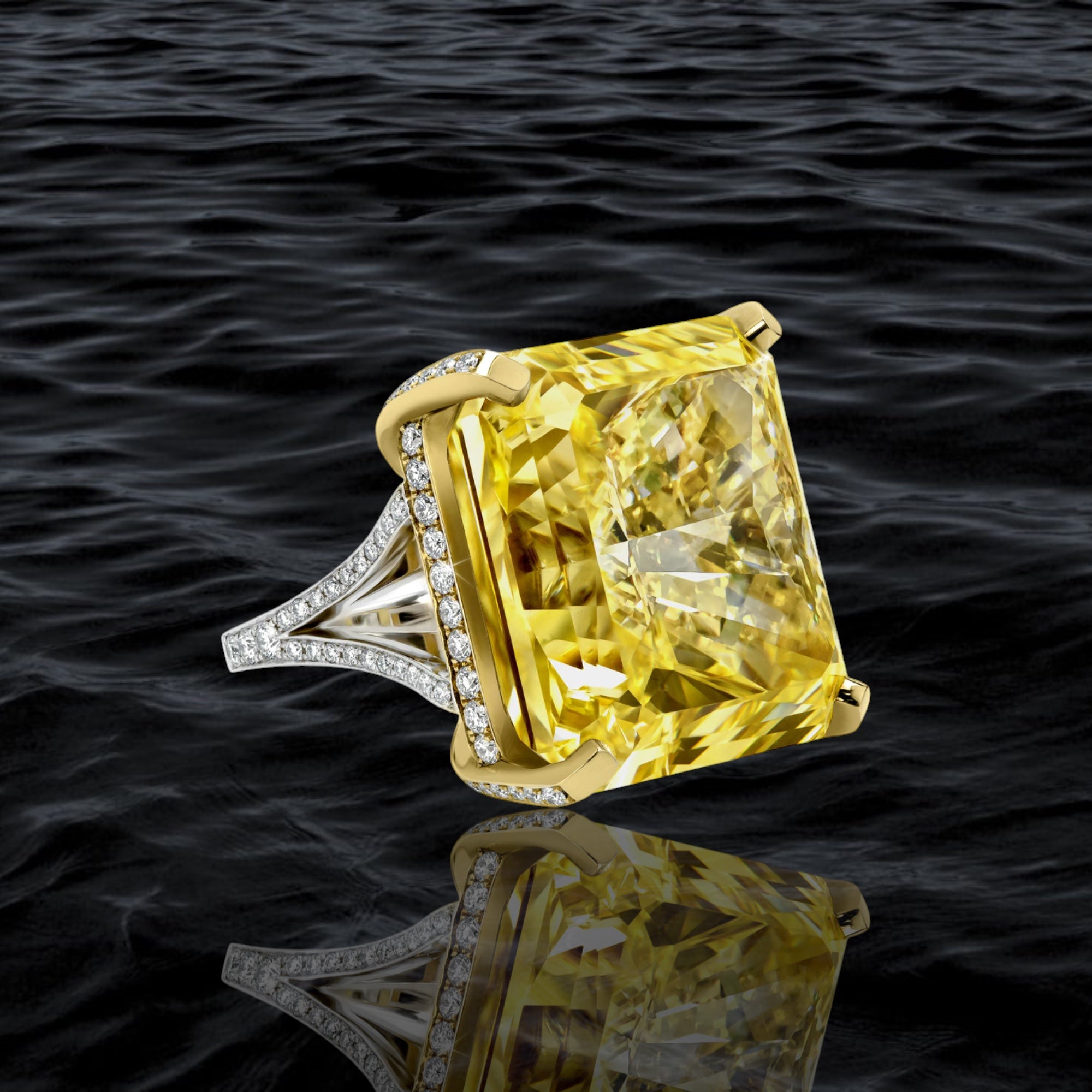 Citrine Blaze Radiant Diamond Ring