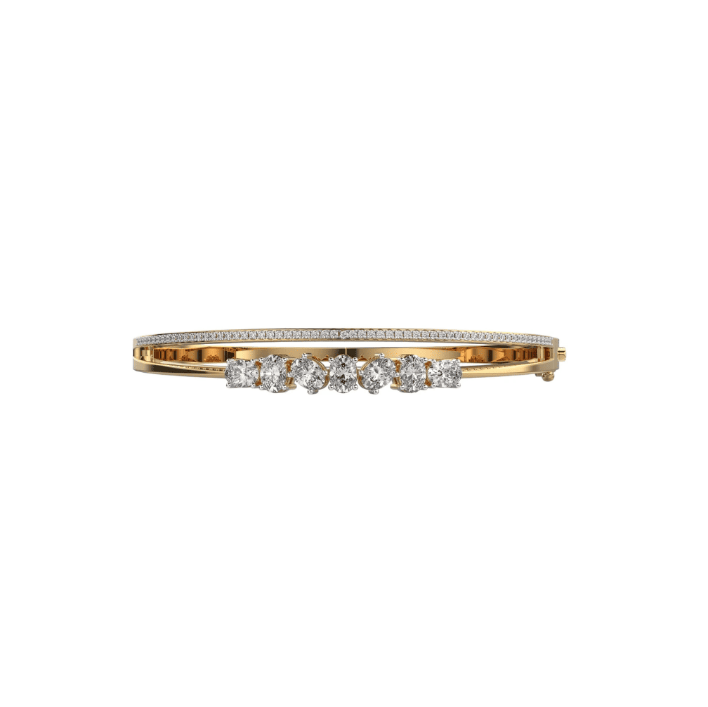 Gilded Pave & Stone Bangle - ANJewels