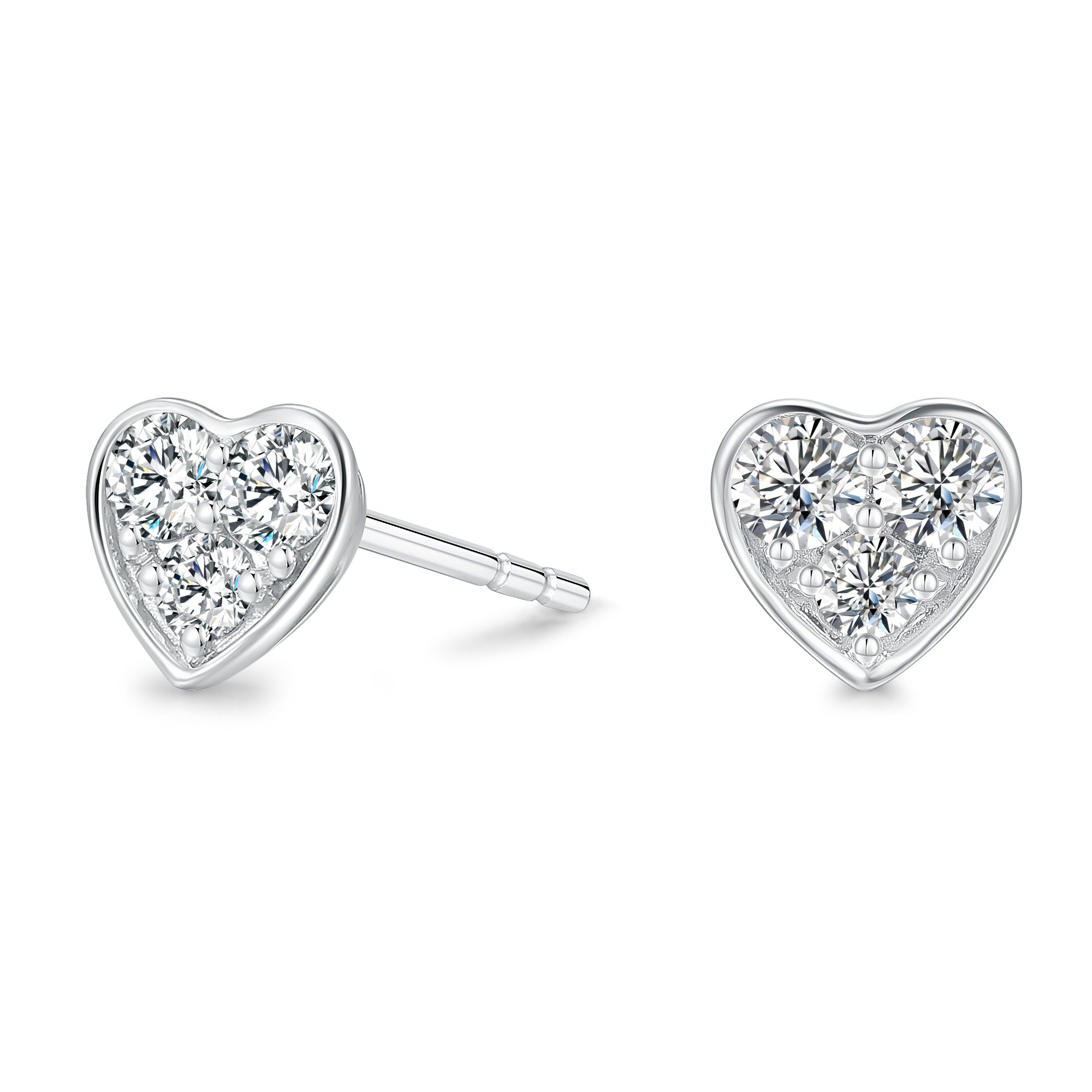 Heart-Shaped Cluster Earrings