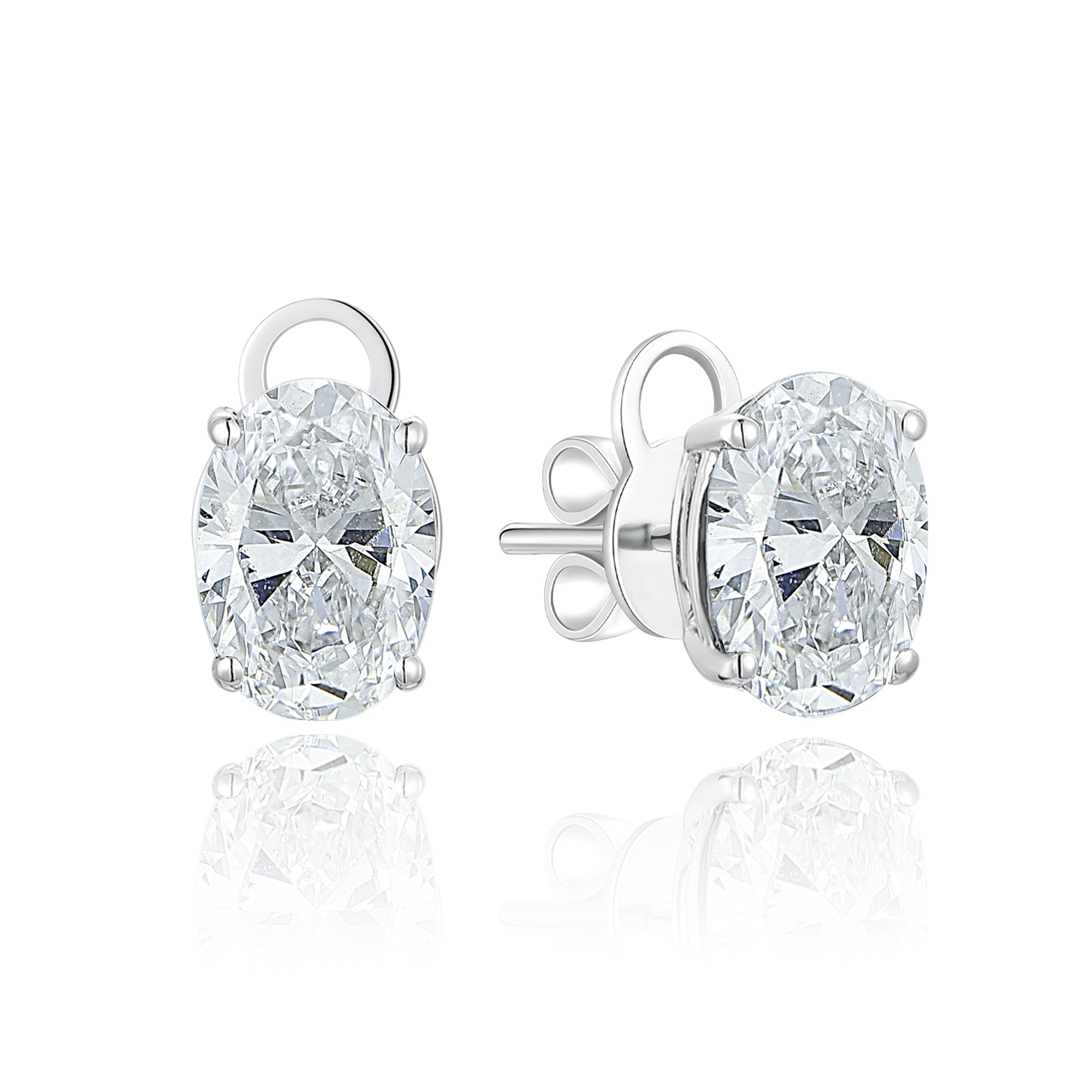 Classic Oval Diamond Earrings
