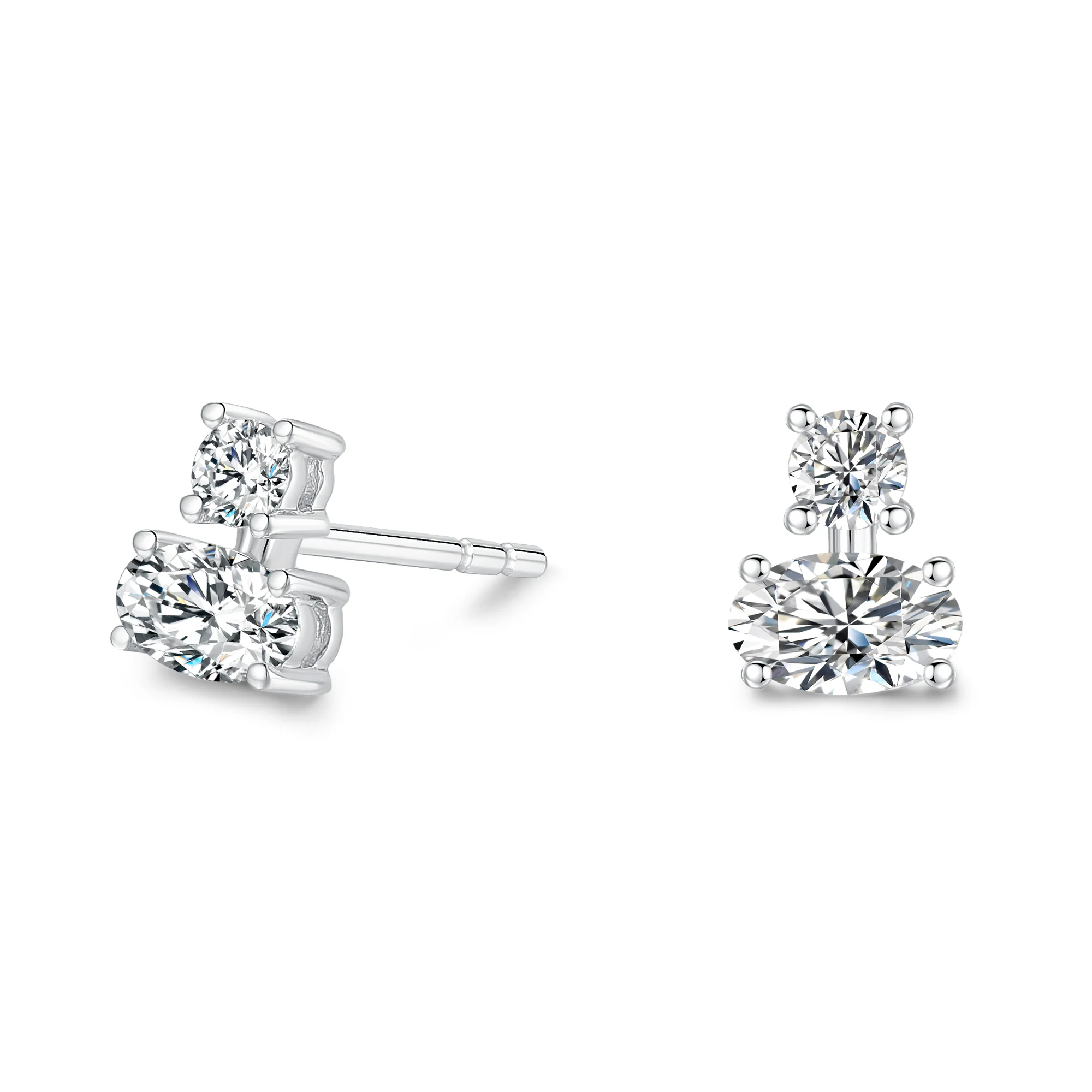 Diamond Vertical Cluster Earrings