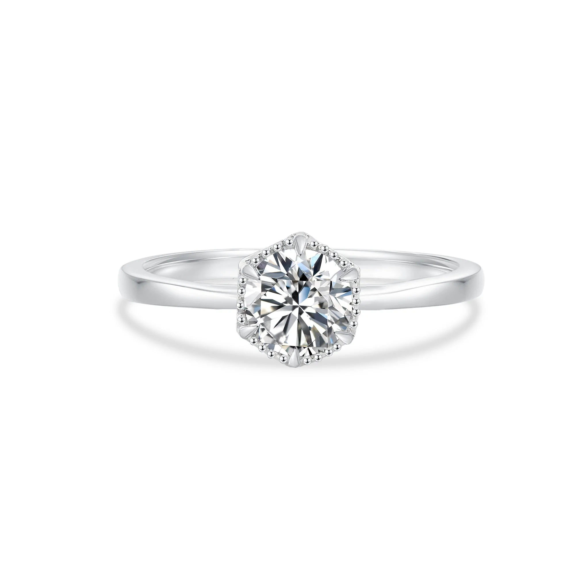 Petite Hexagonal Engagement Ring