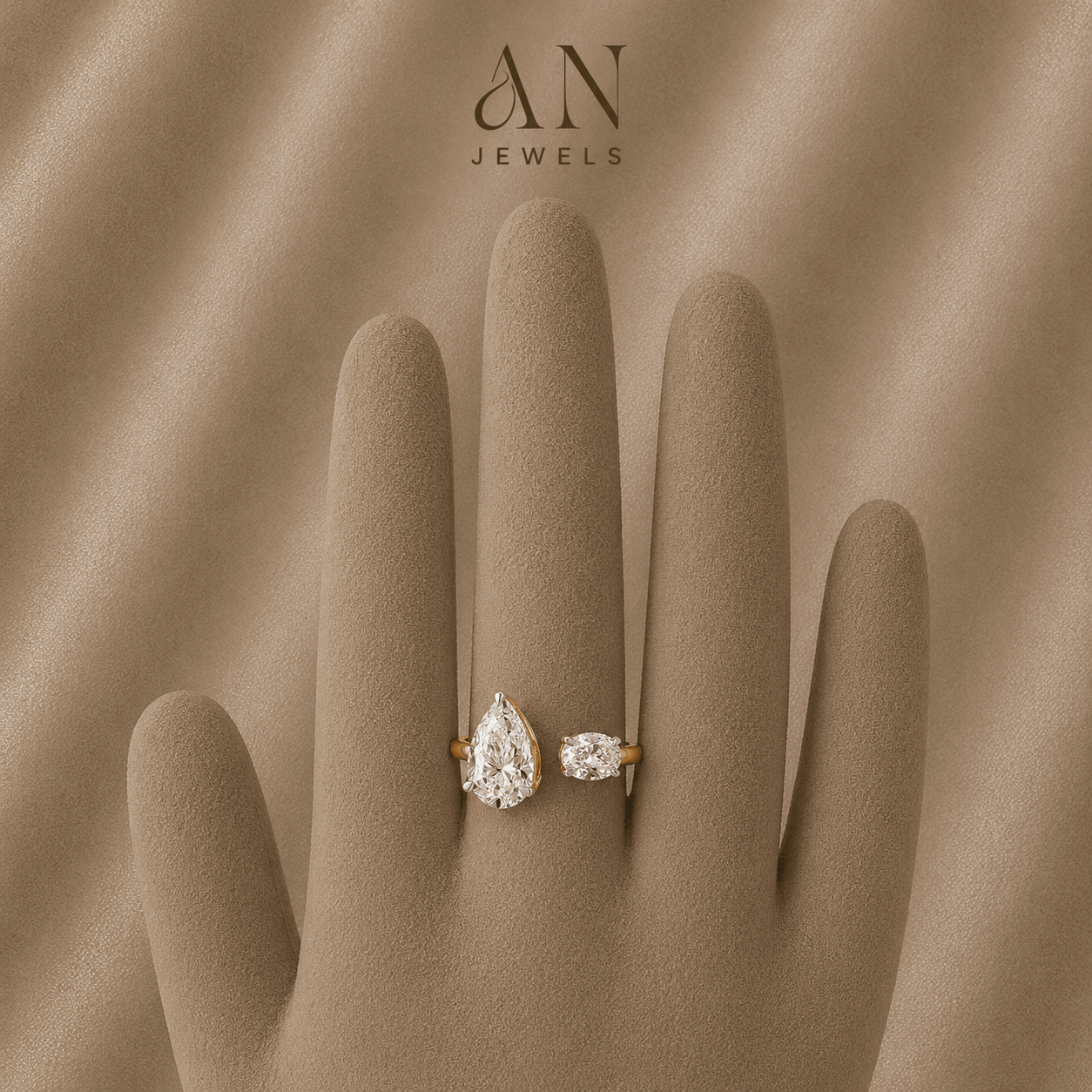Golden Oval and Pear Bypass Rings