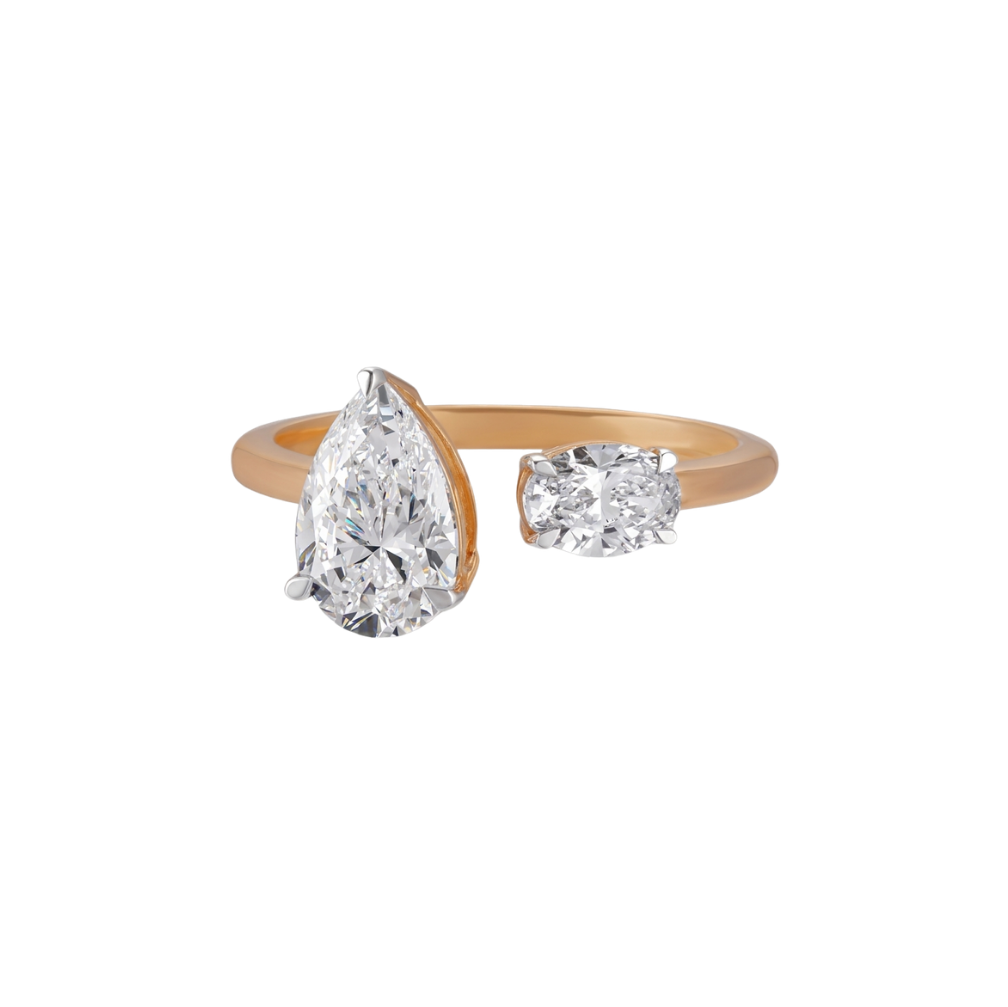 Golden Oval and Pear Bypass Rings