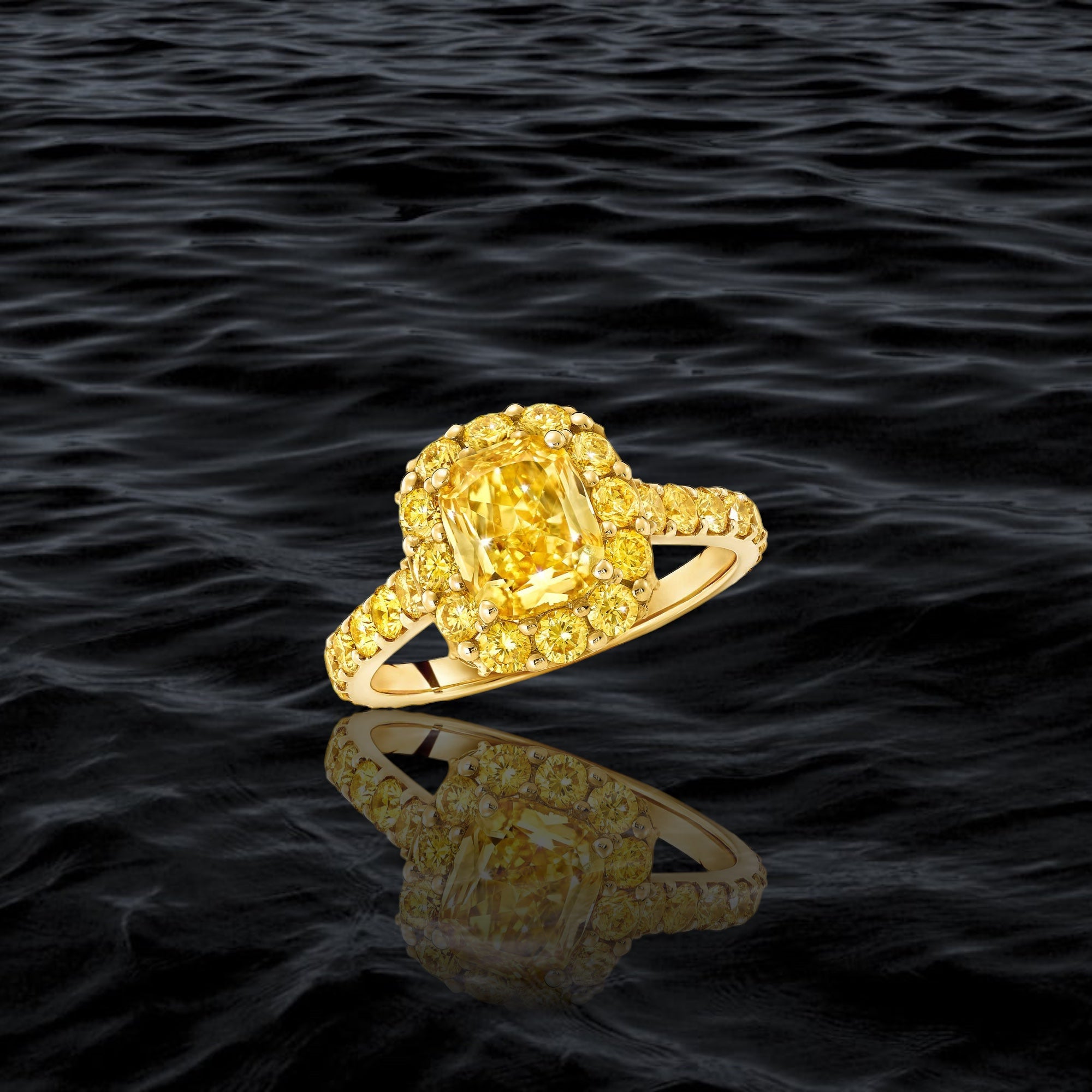 Sunlit Cushion Sparkle Ring