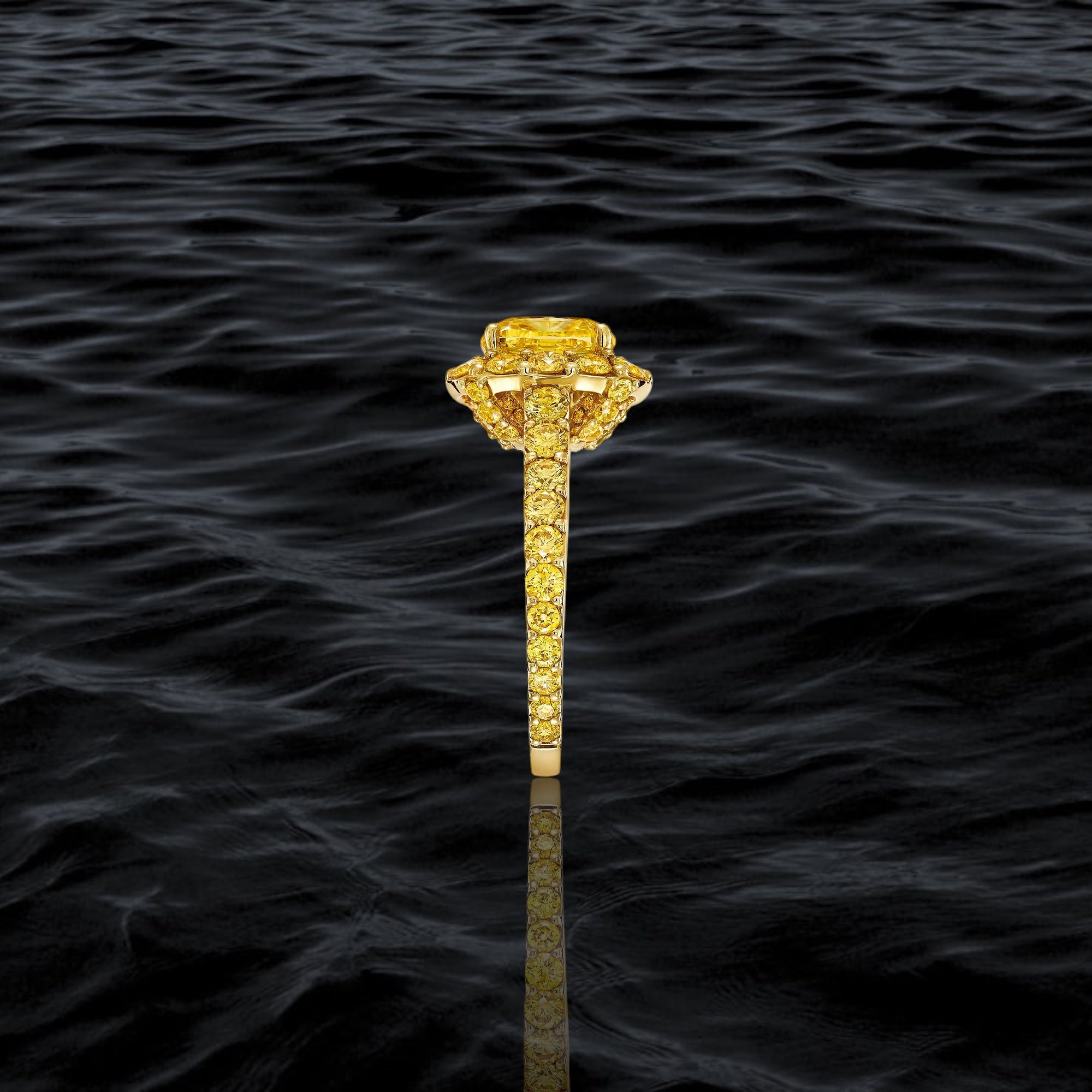 Sunlit Cushion Sparkle Ring