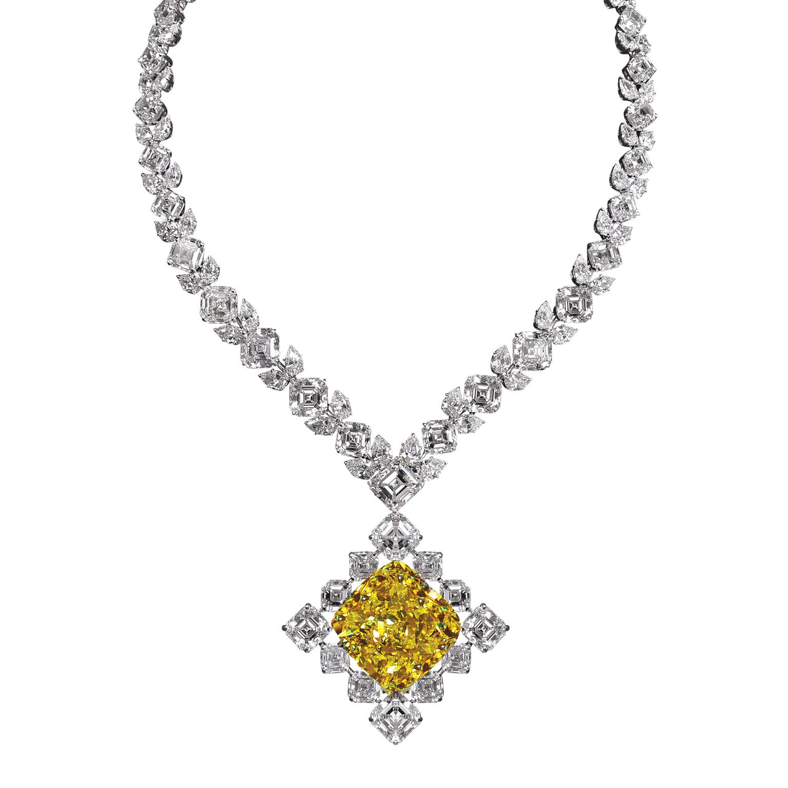 Yellow diamond necklace