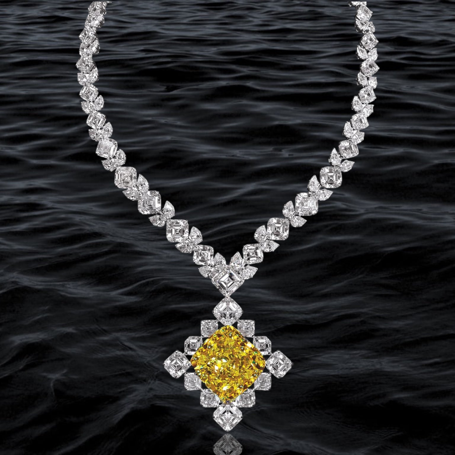 Radiant Central Diamond Necklace