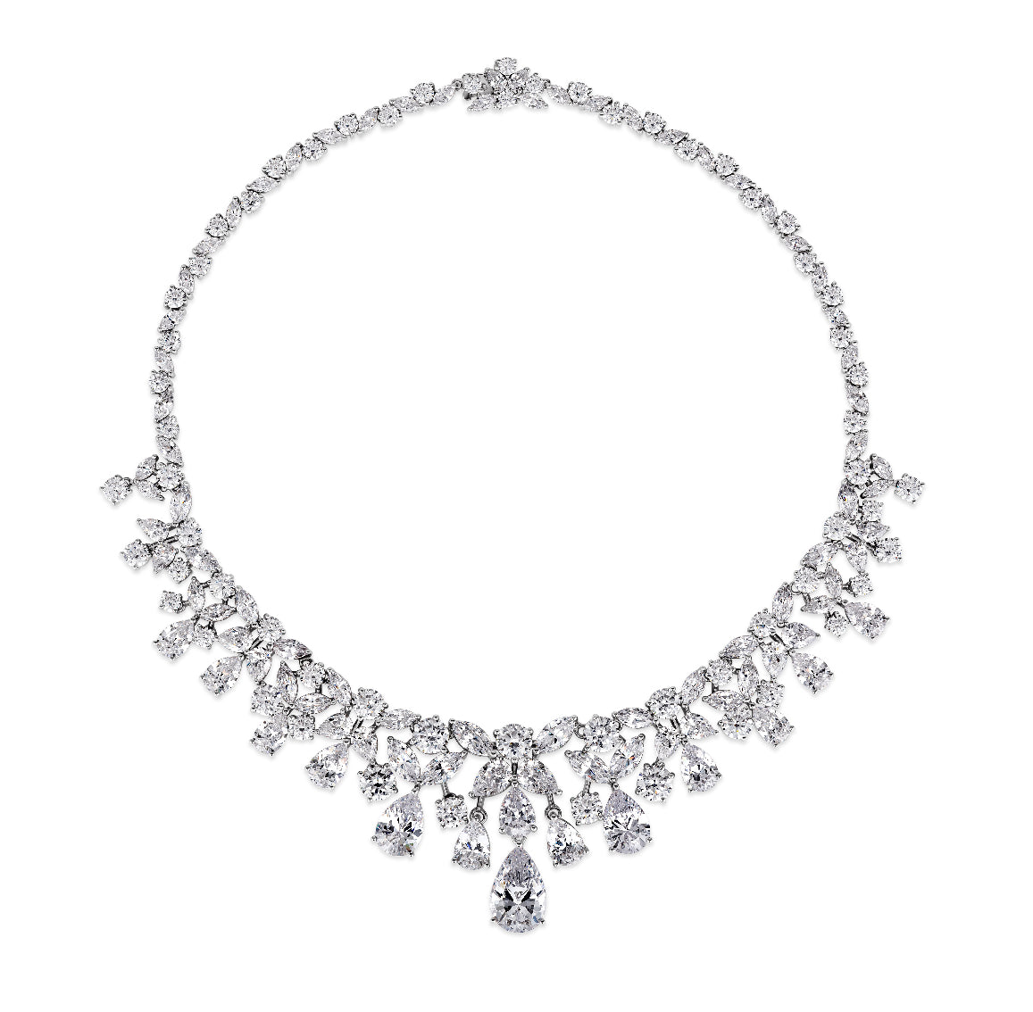 Pear and Marquise Cut Diamond Necklance