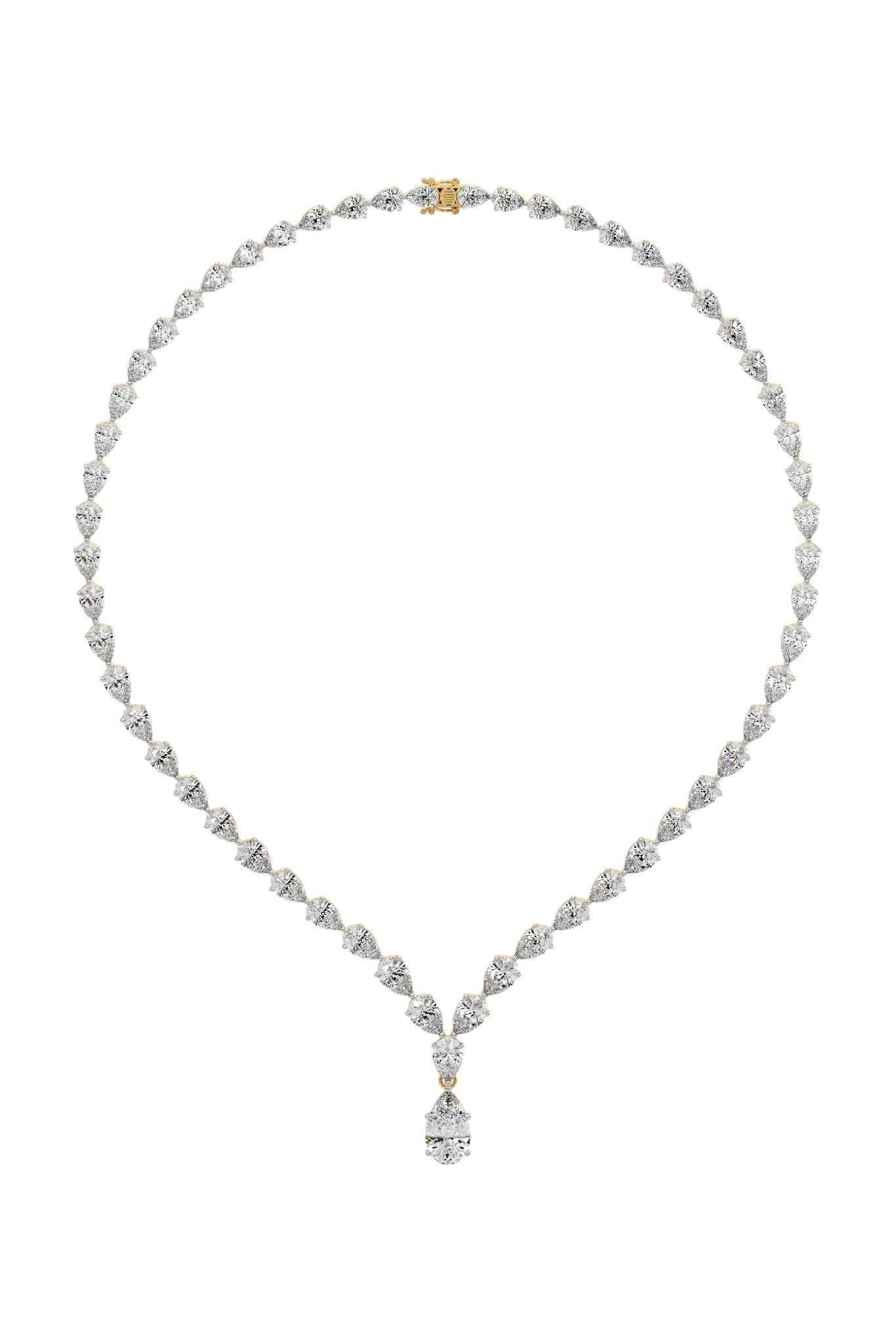 Pear-Cut Diamond Graduated Necklace