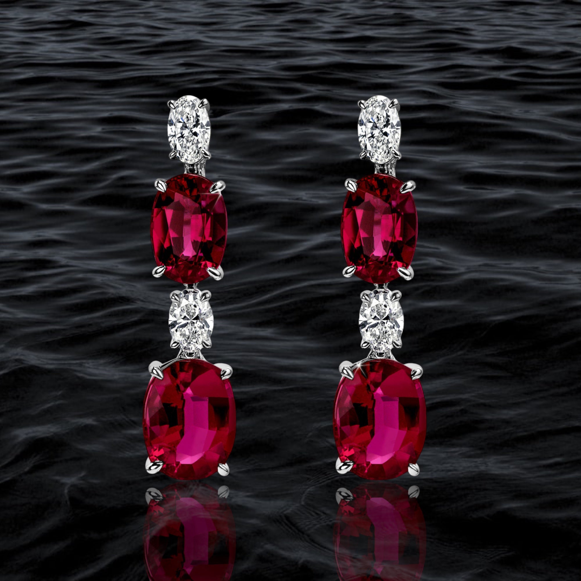 Rouge Cascade Drop Earrings