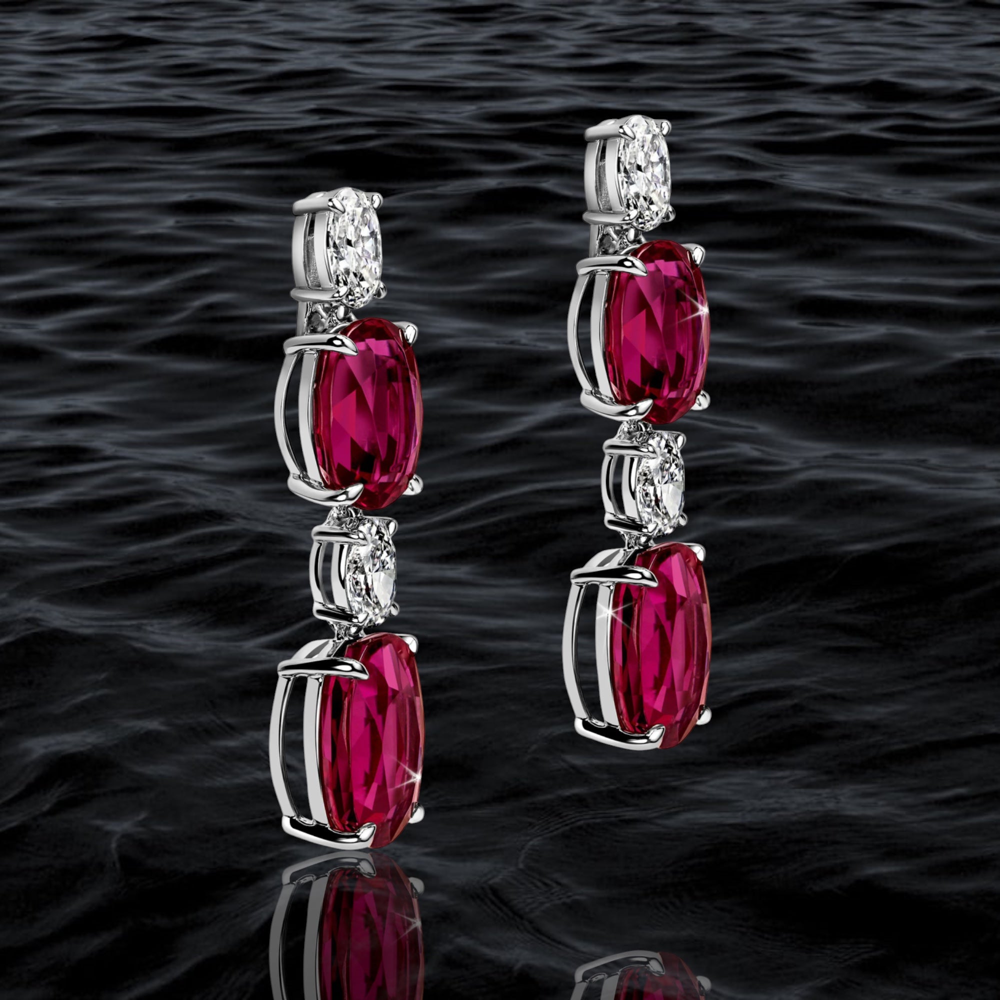 Rouge Cascade Drop Earrings