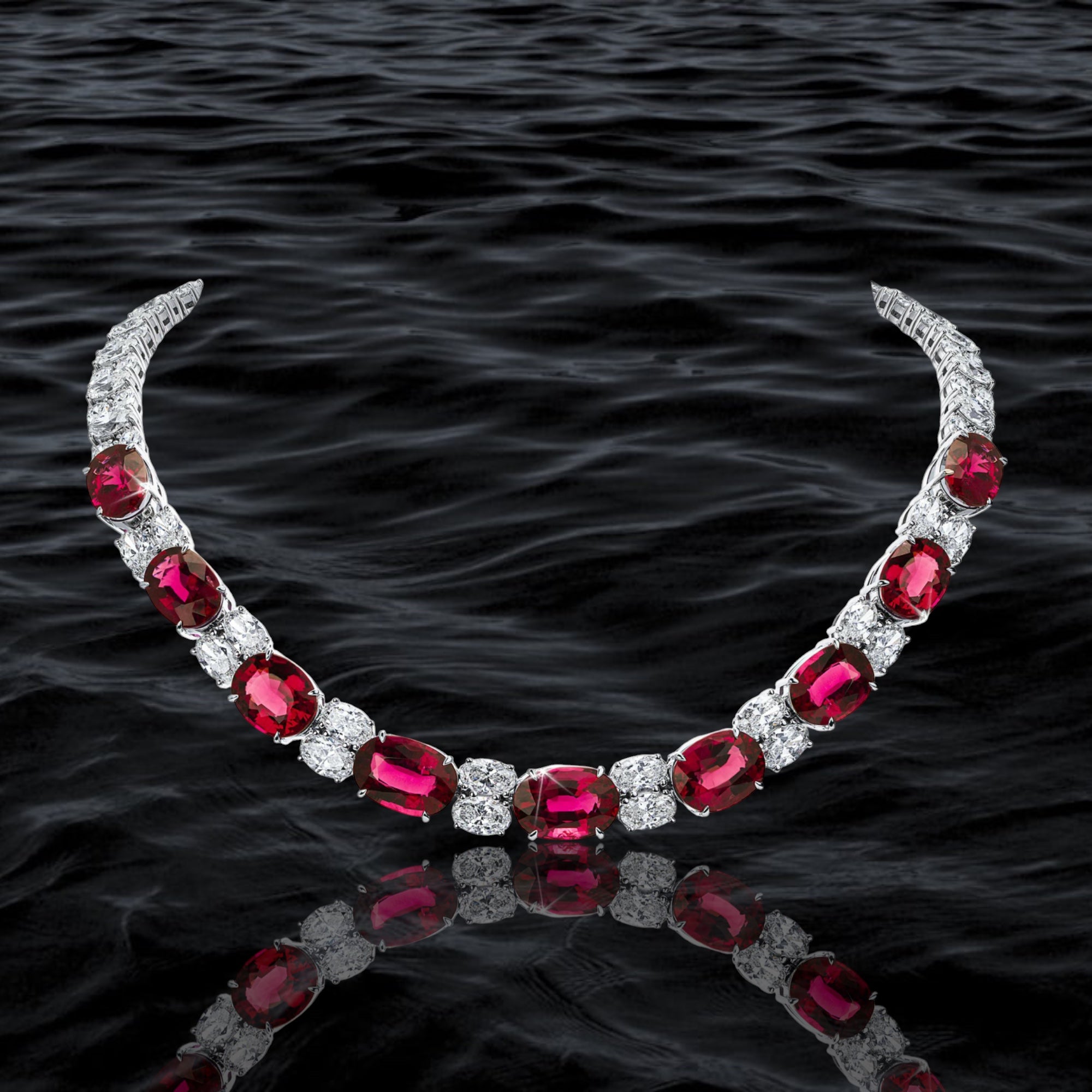 Burgundy Bliss Diamond Necklace