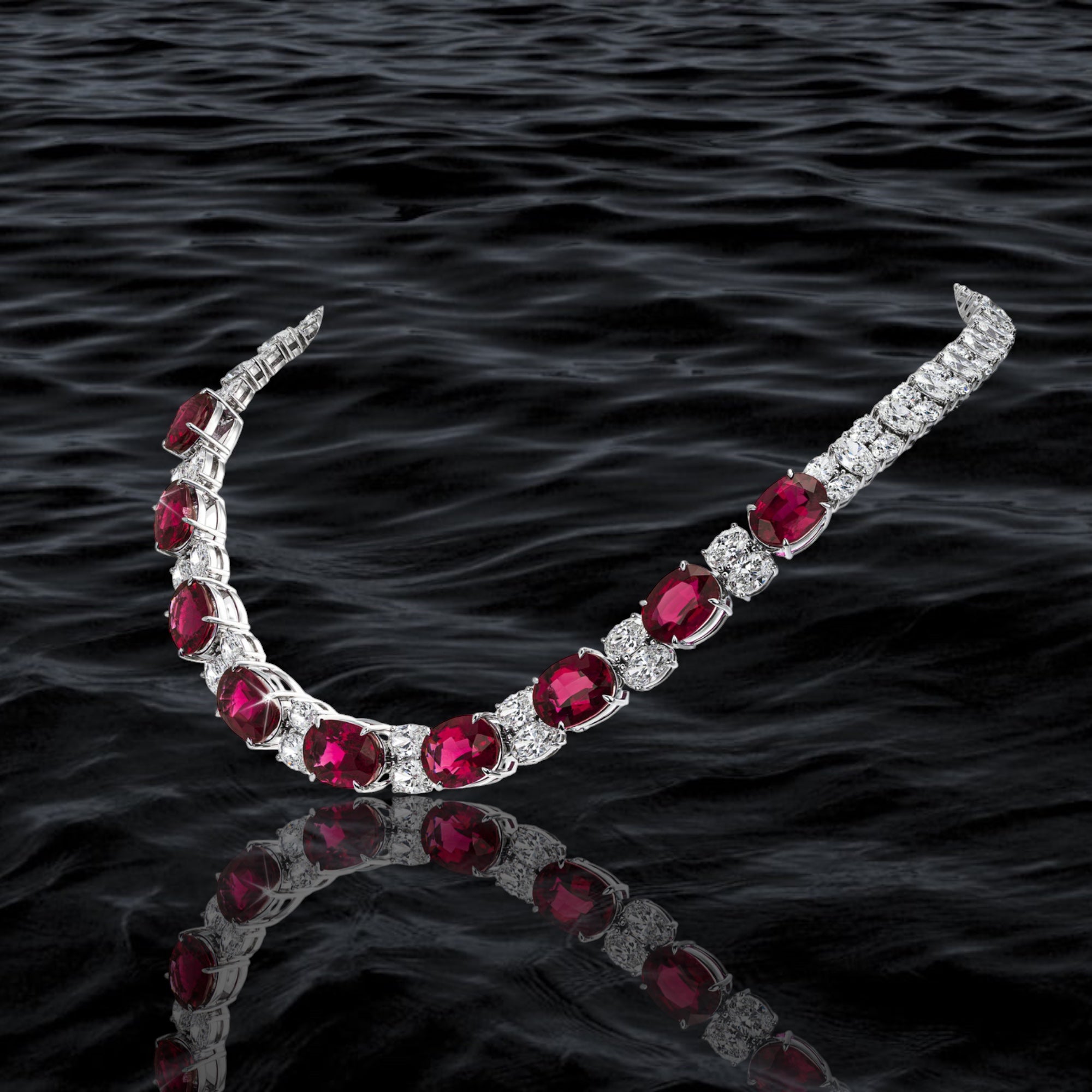 Burgundy Bliss Diamond Necklace