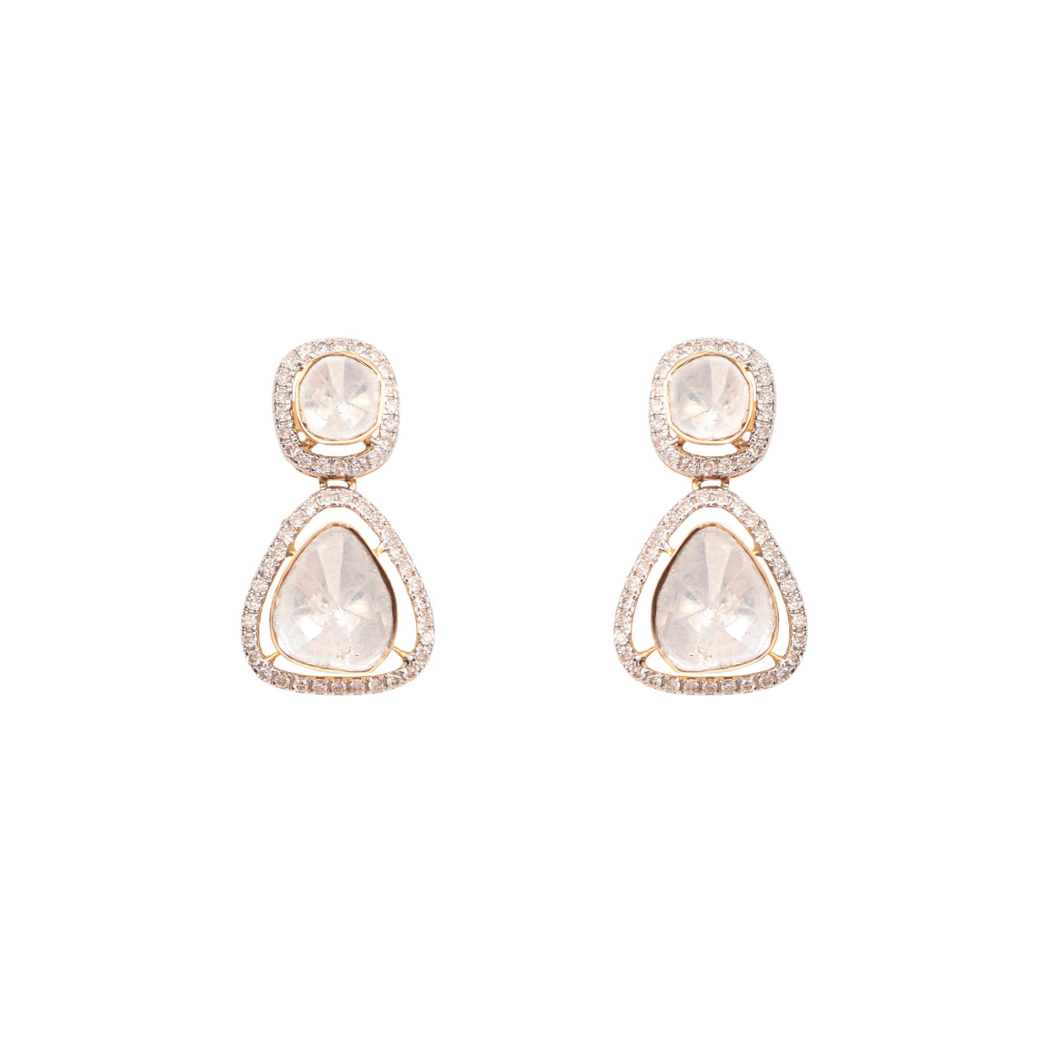 Mesmera Polki Diamond Drop Earrings