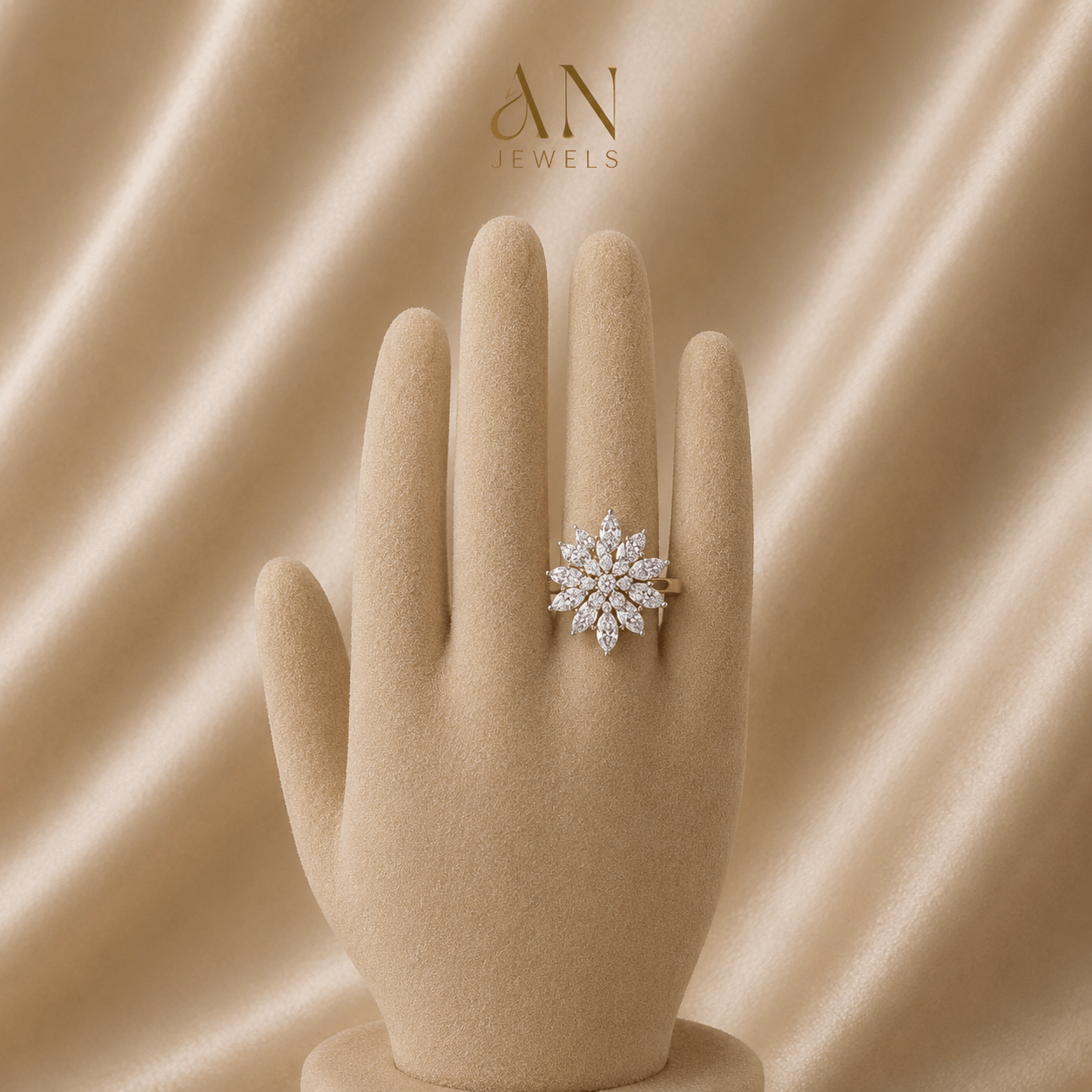 Modern Floral Diamond Ring