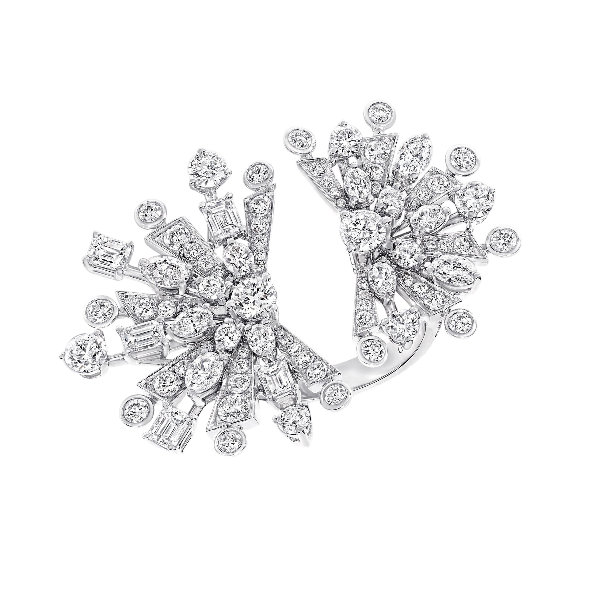 Explosion Diamond Open Ring