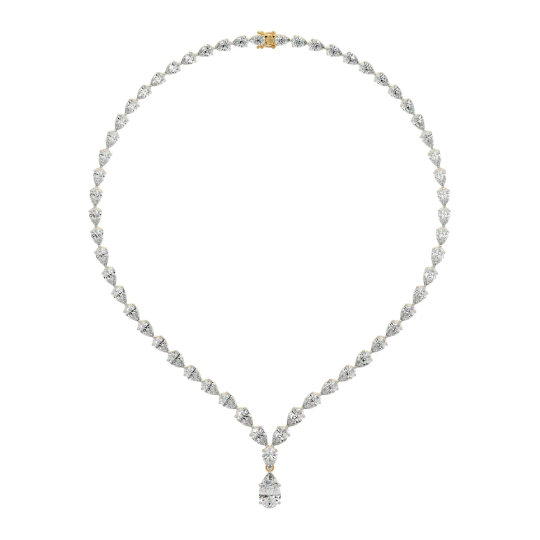 Pear-Cut Diamond Graduated Necklace
