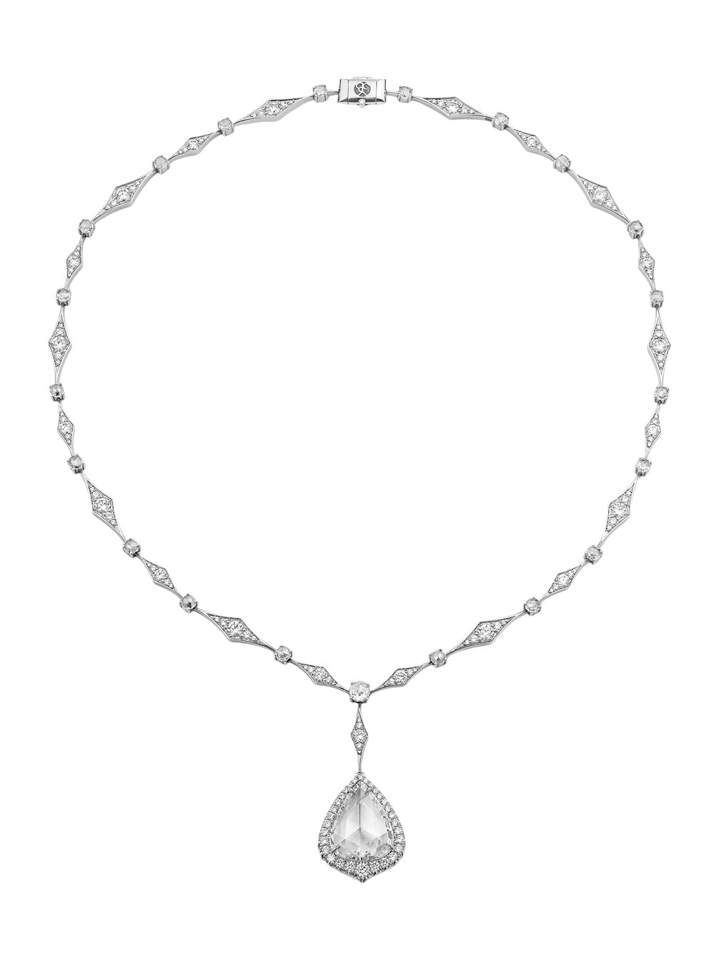Rose Cut Diamond Drop Necklace