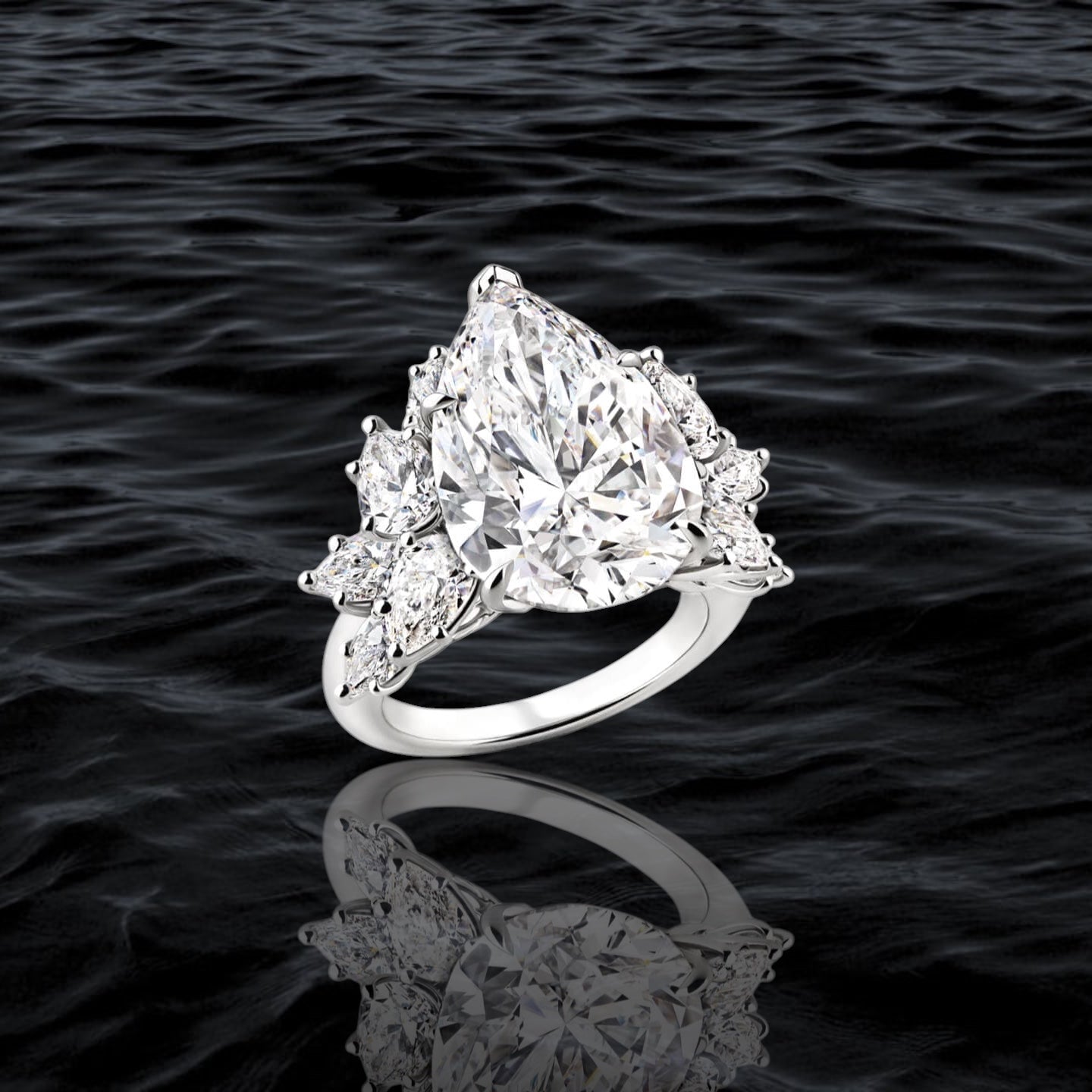 Solitaire Teardrop Diamond Ring