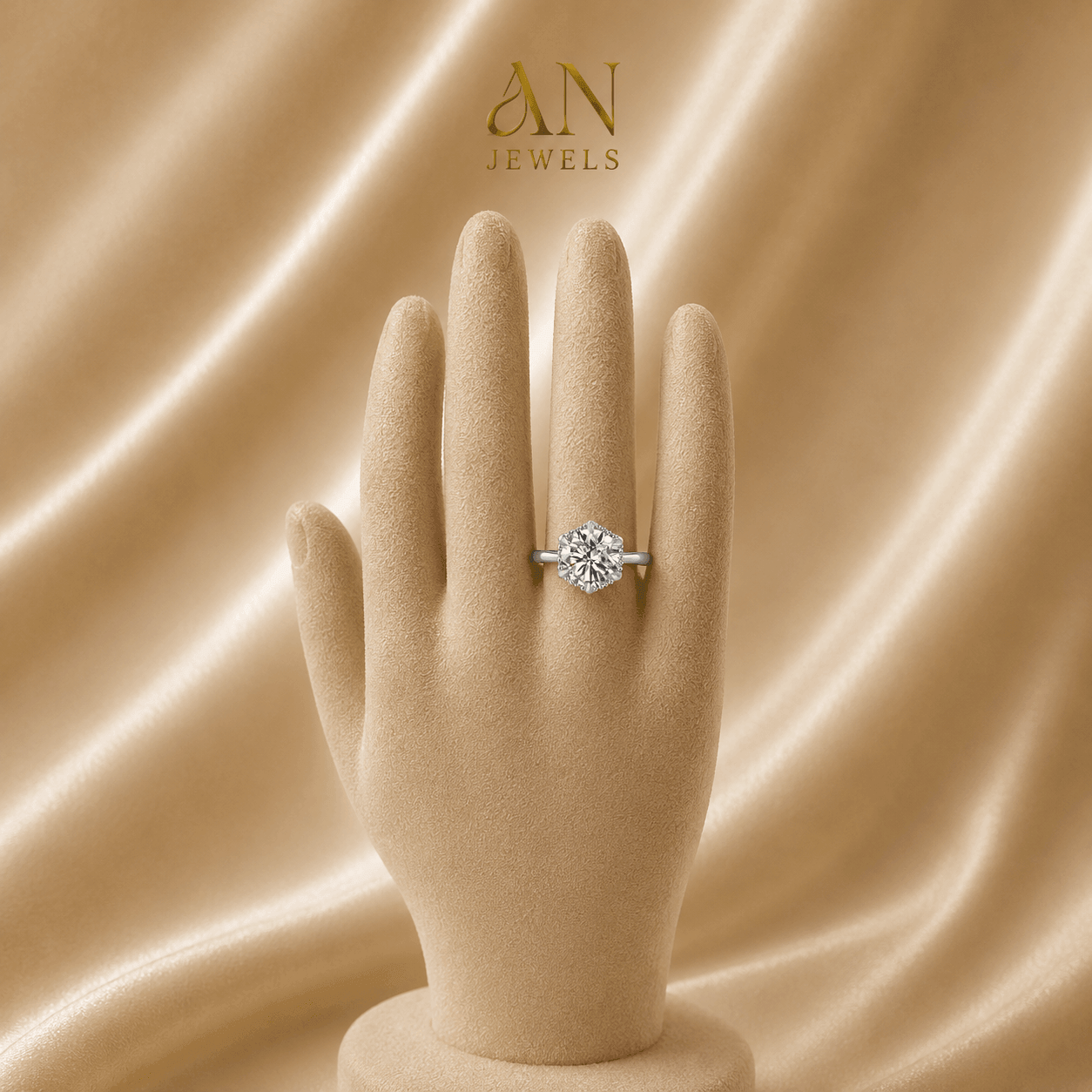 Petite Hexagonal Engagement Ring