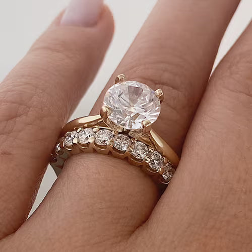 Round Solitaire and Eternity Band