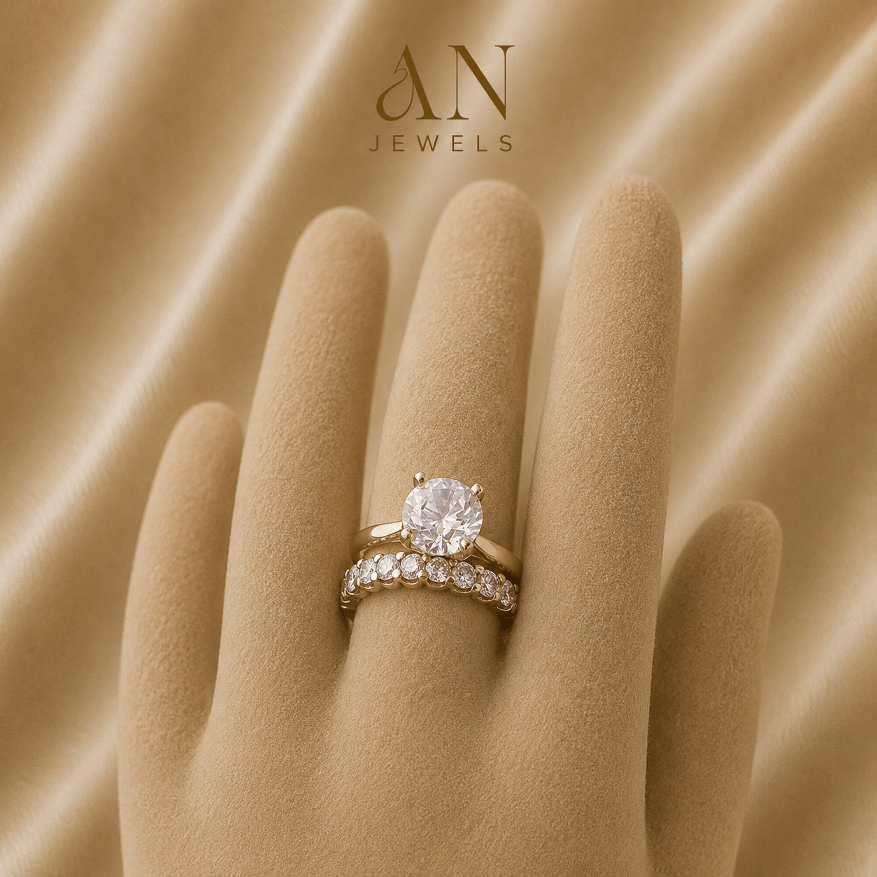 Round Solitaire and Eternity Band