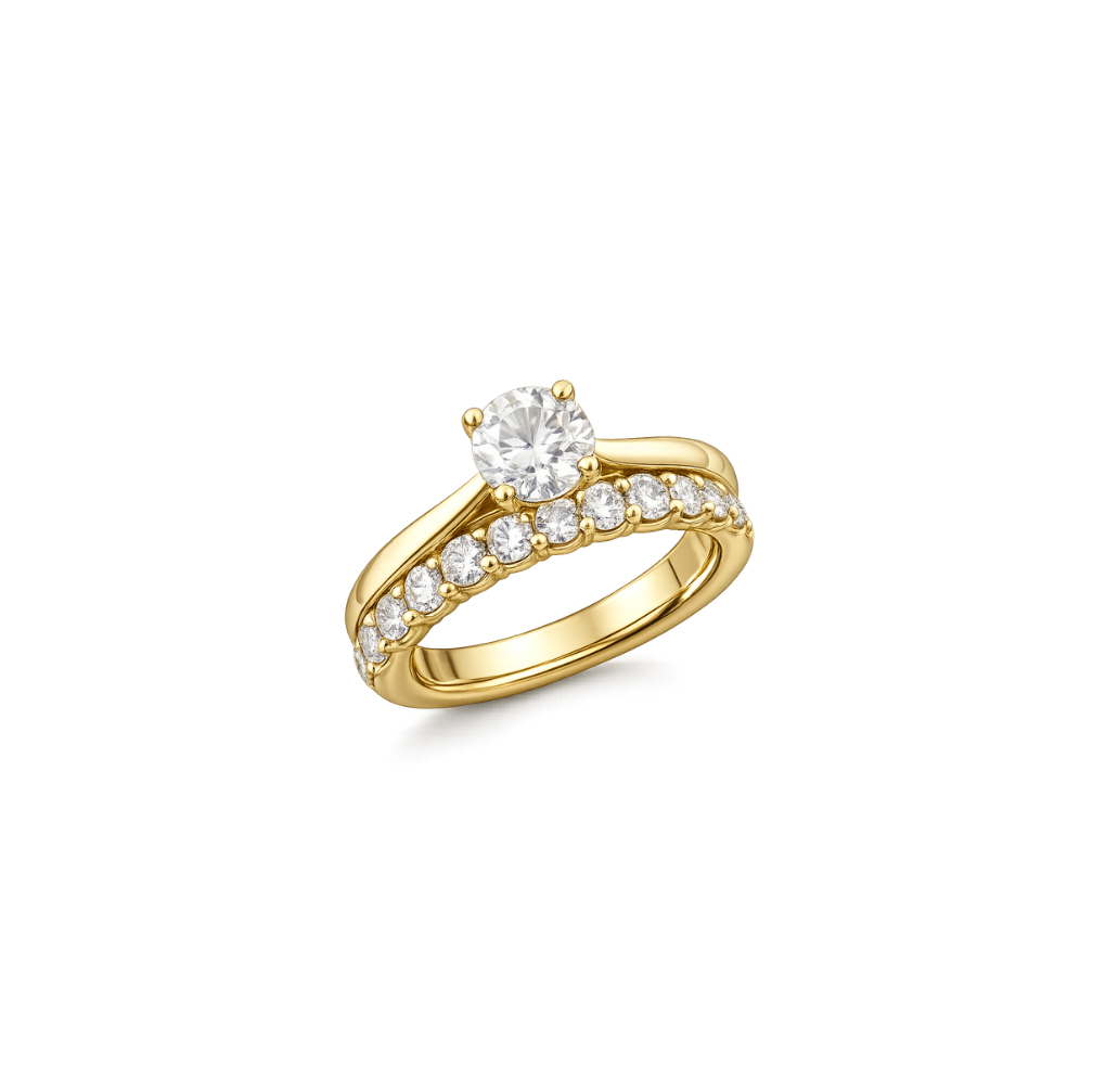 Round Solitaire and Eternity Band
