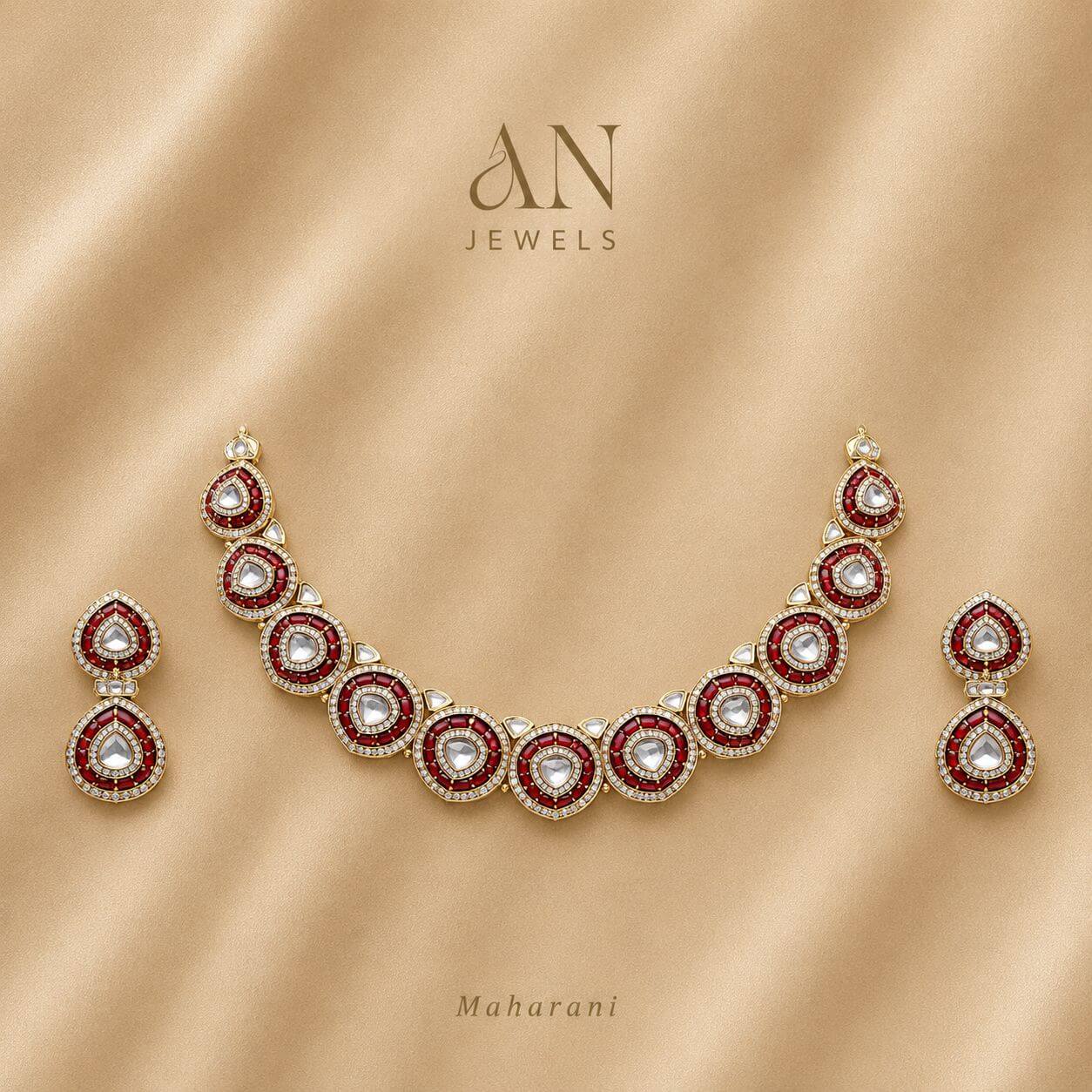 Royal Crimson Choker & Earrings