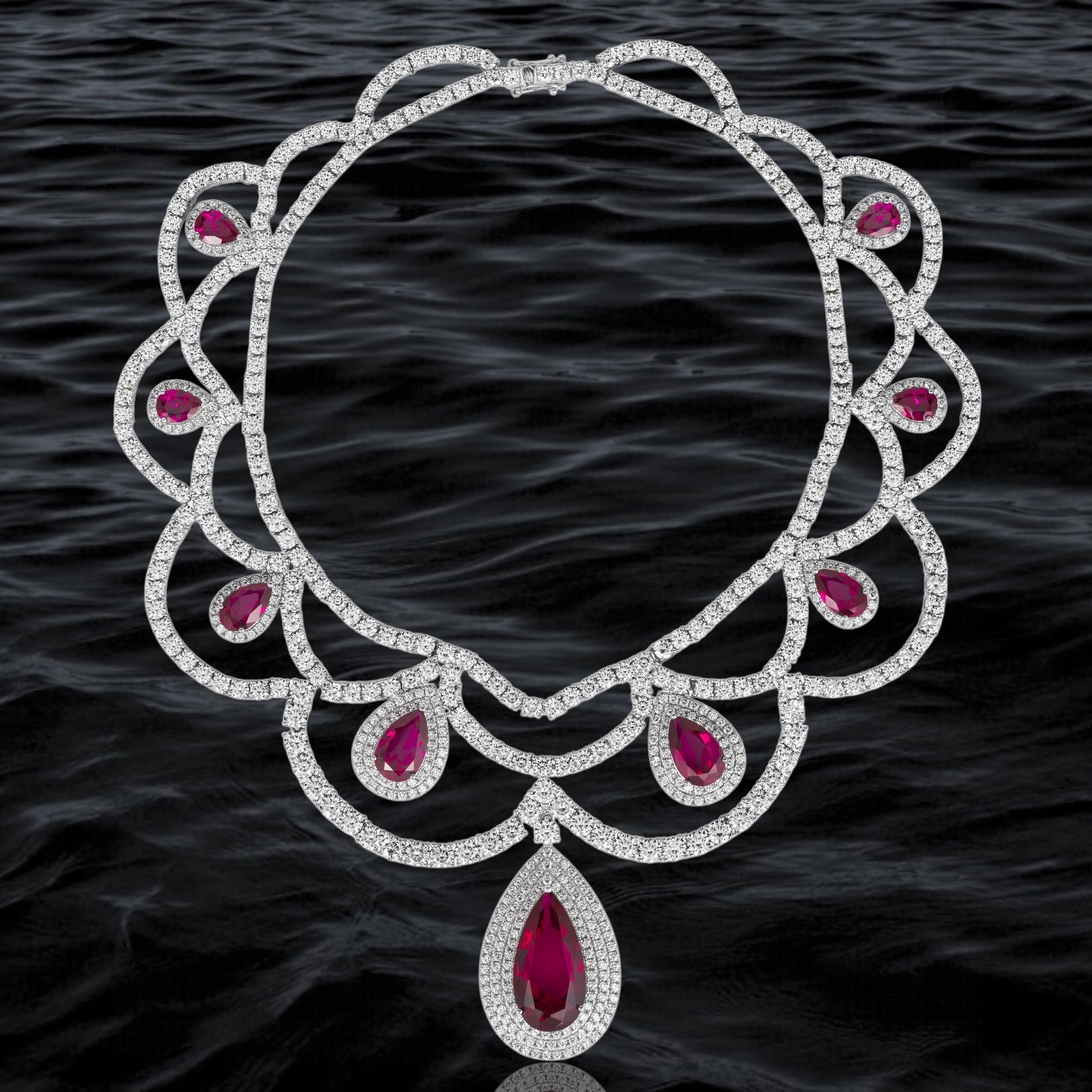 Majestic Pink Drop Necklace