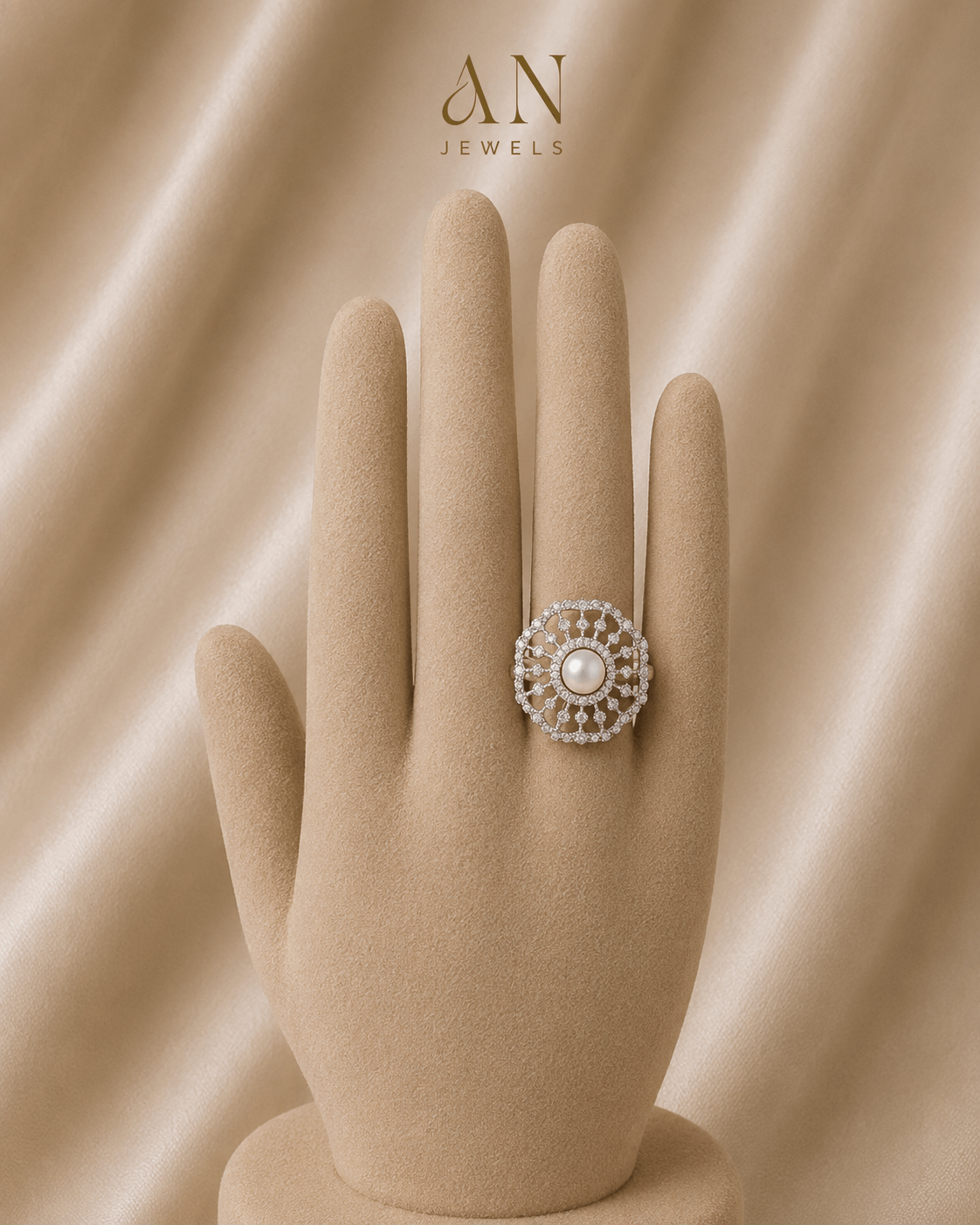 Snowflake Pearl Ring