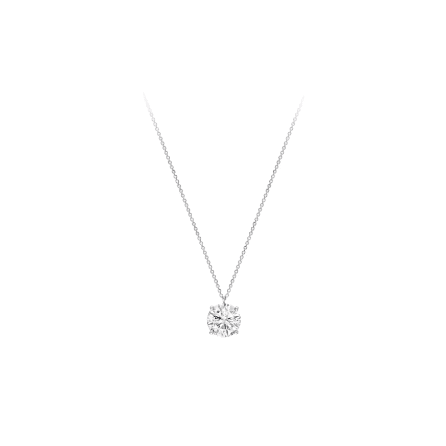 Solitaire Round Diamond Pendant - ANJewels
