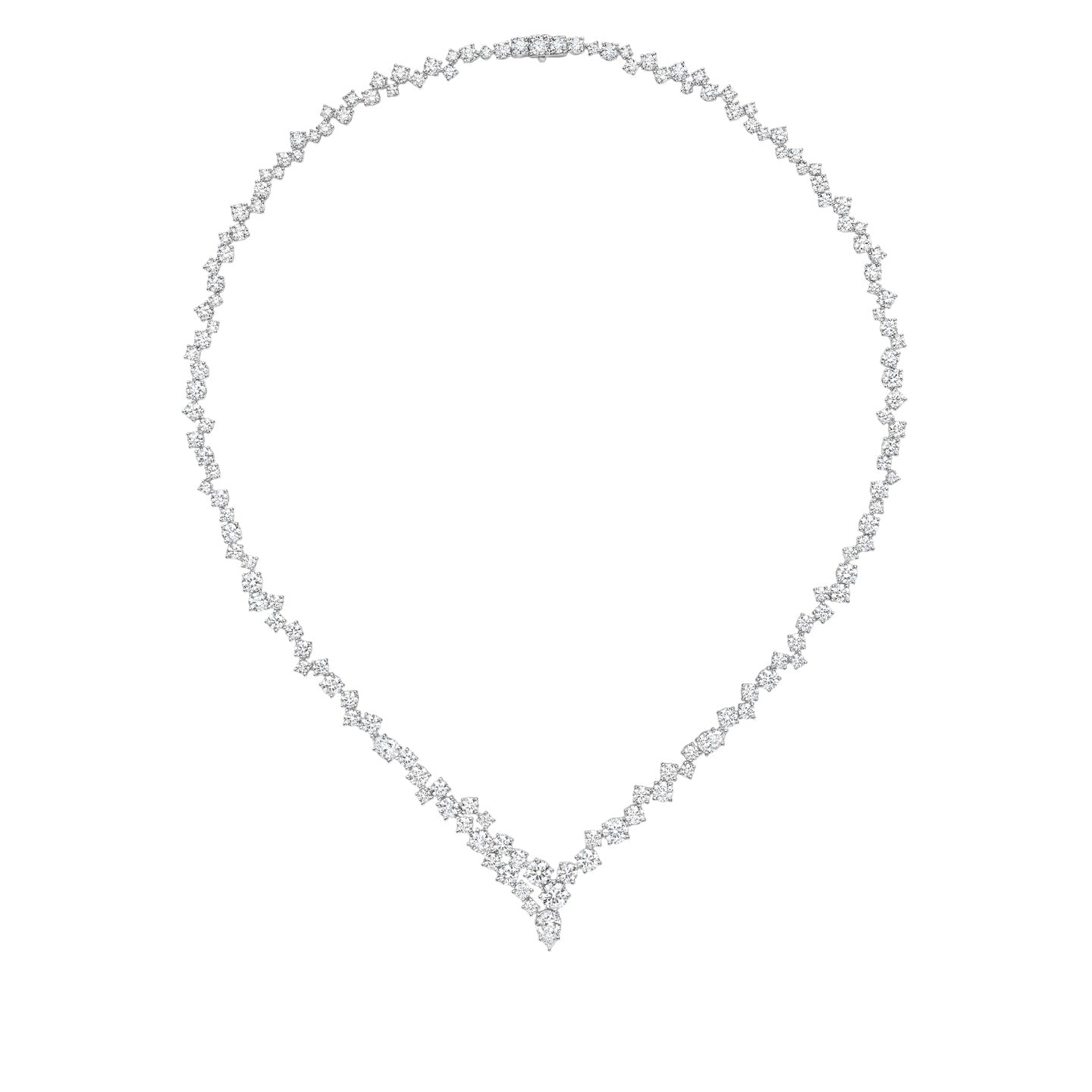 Sparkling Cluster Diamond Necklace
