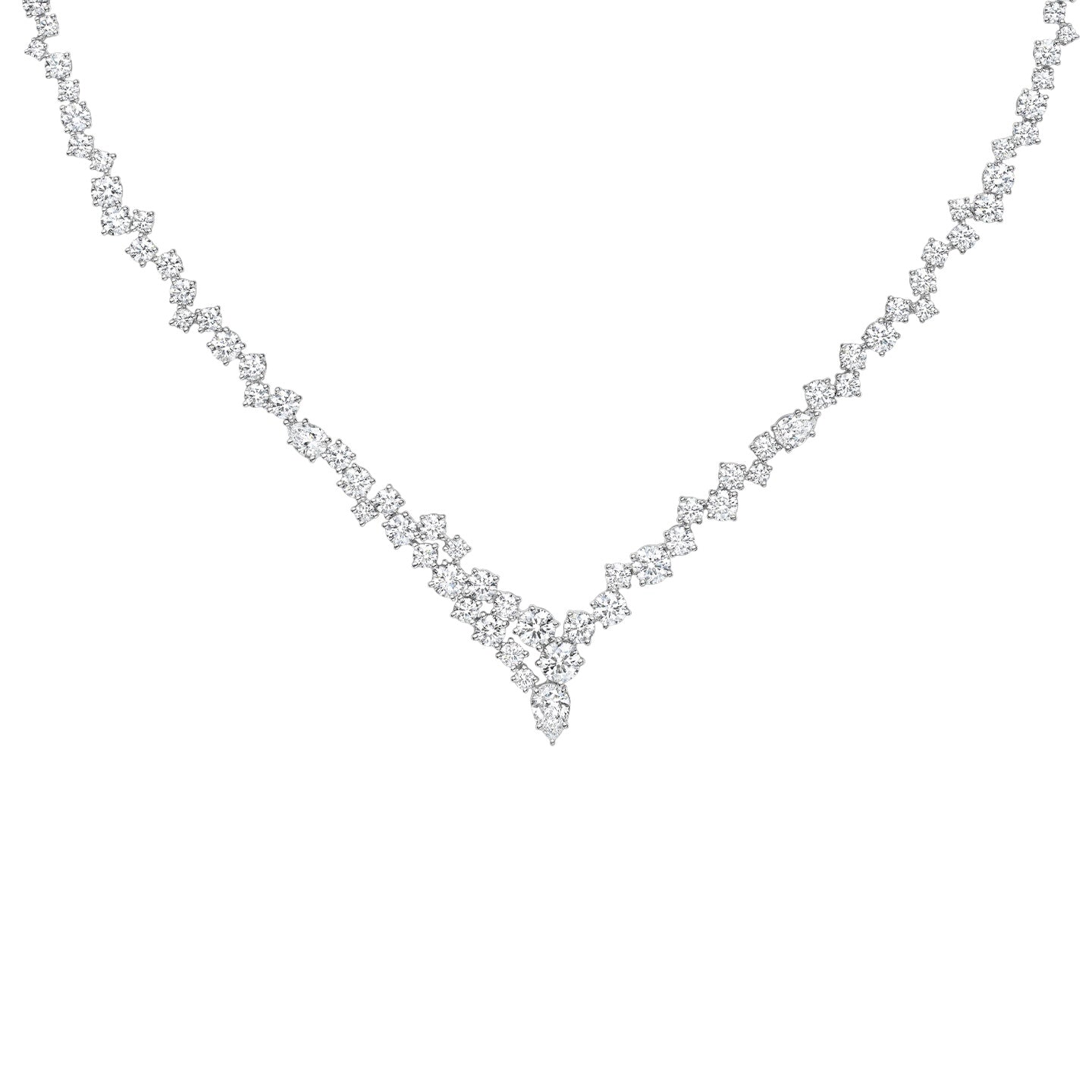 Sparkling Cluster Diamond Necklace