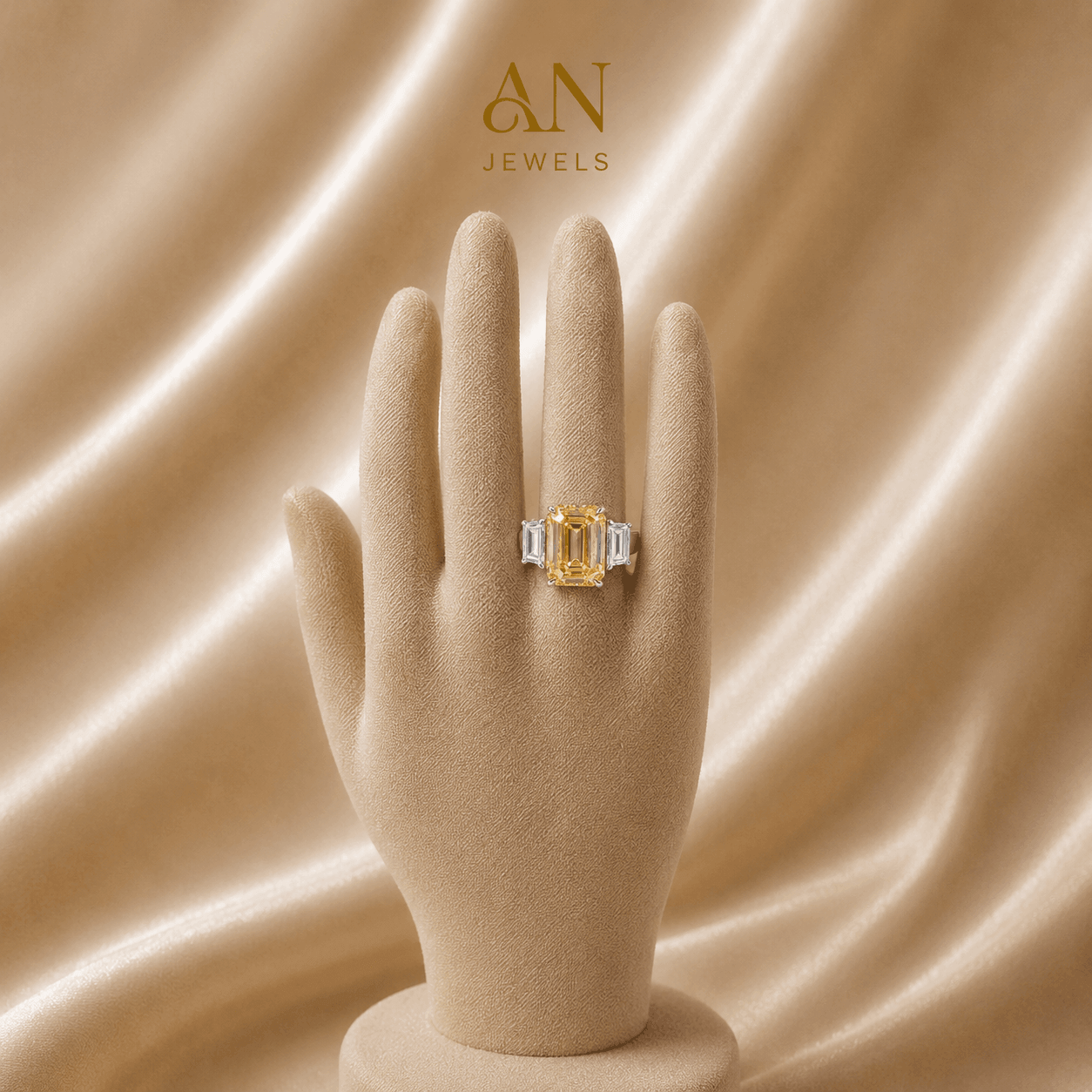 Sunstone Solitaire Ring
