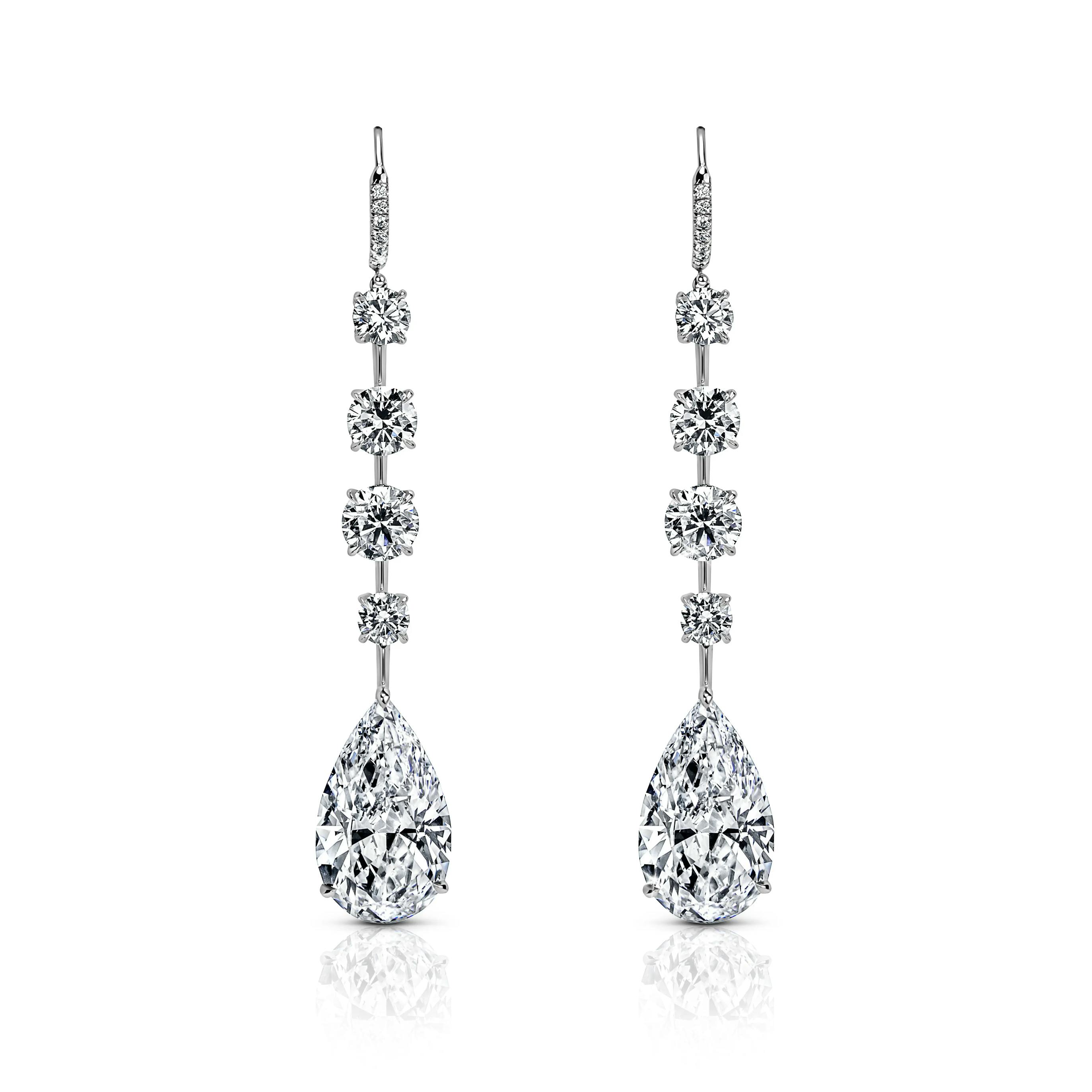 Diamond Halo Teardrop Earrings