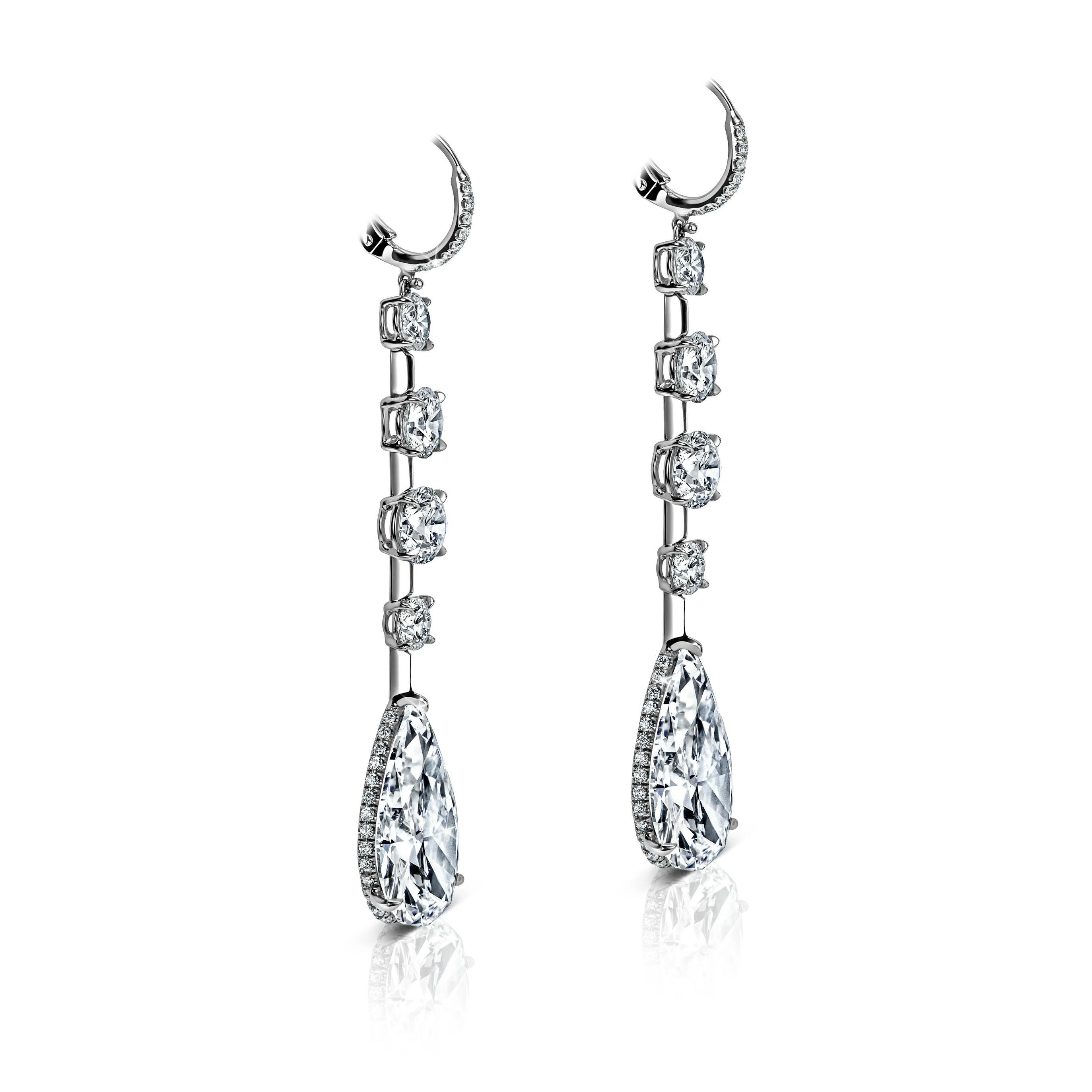 Diamond Halo Teardrop Earrings